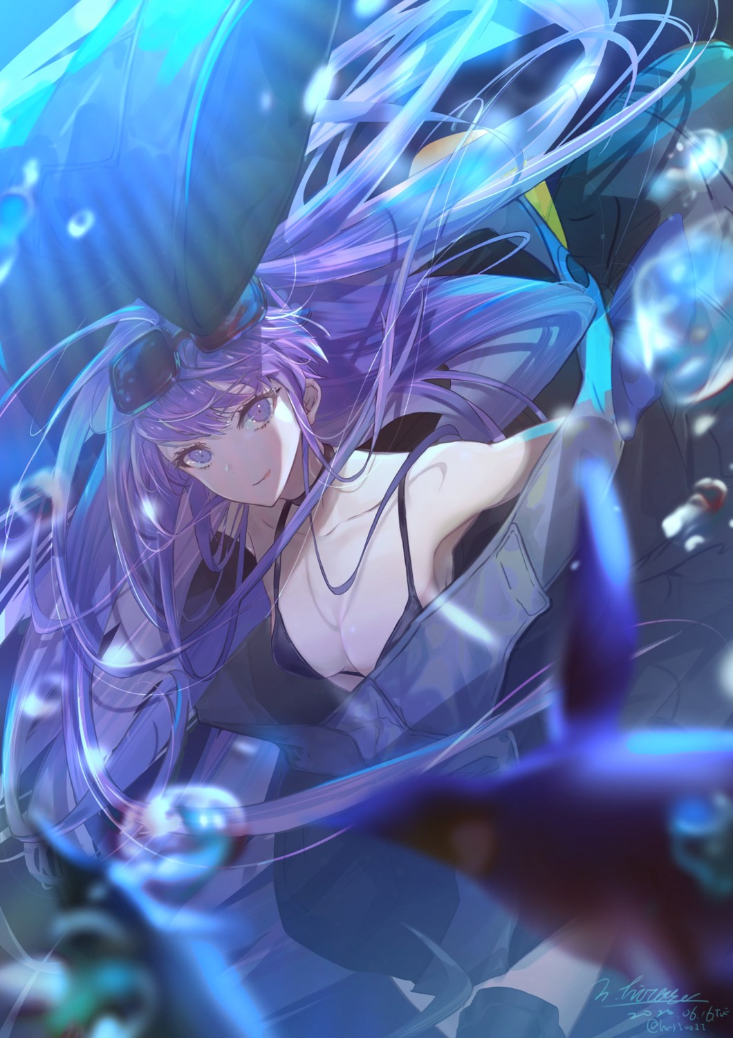 bikini_top, fate/grand_order, hirose_(10011), megane, meltryllis, open_shirt, swimsuits