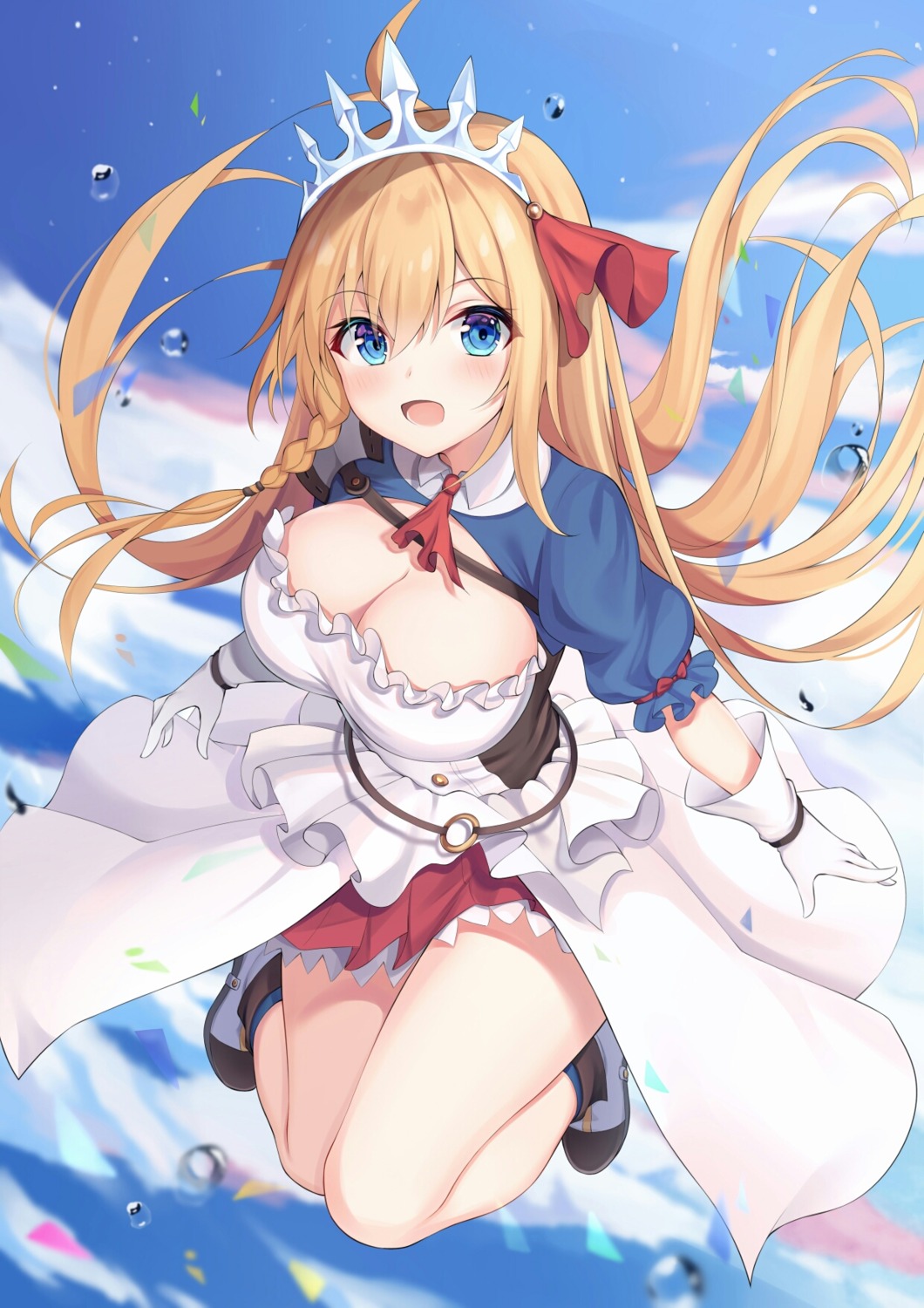 angel_no_shousou, cleavage, pecorine, princess_connect!, princess_connect!_re:dive, skirt_lift