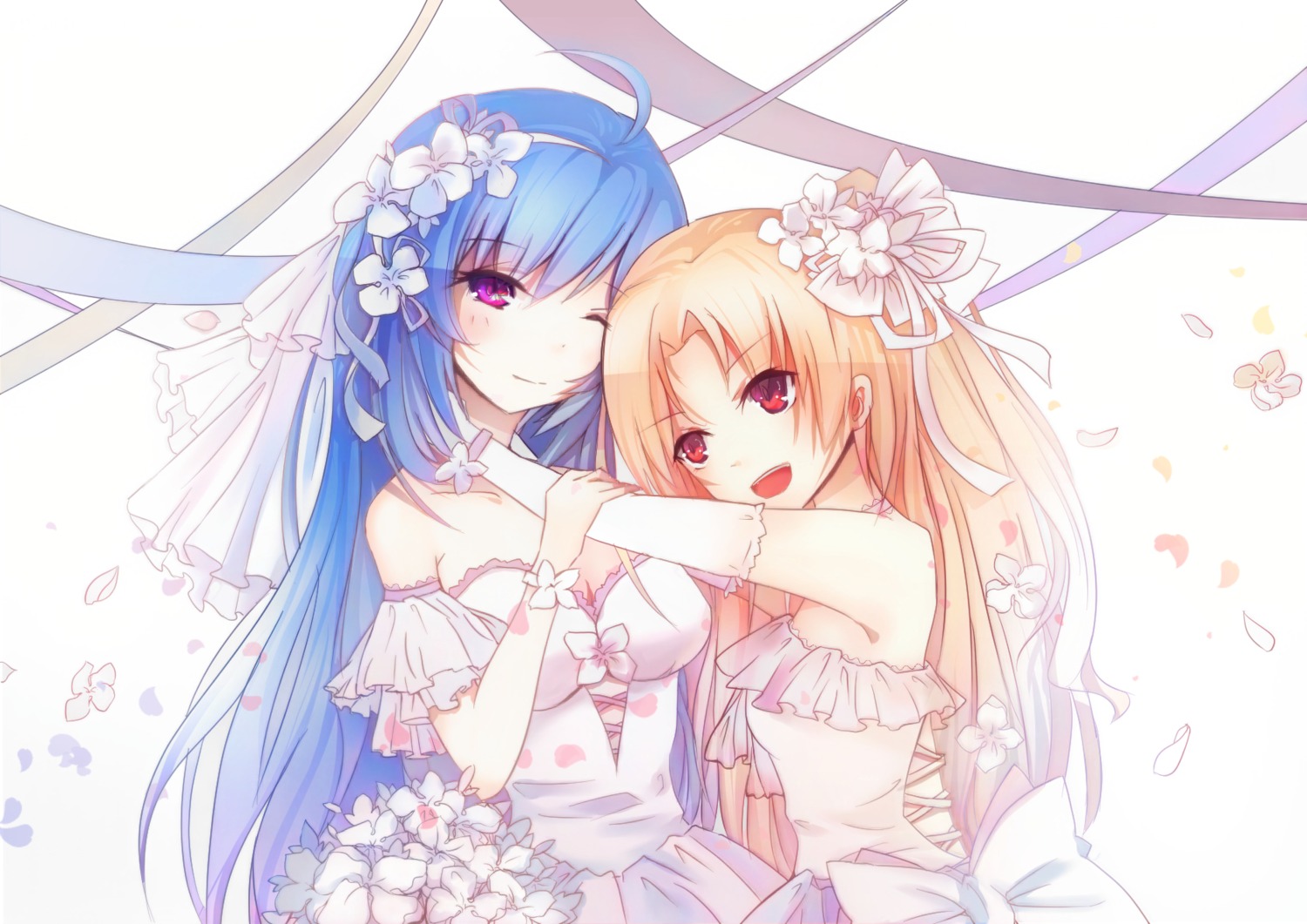 azur_lane, cleavage, cleveland_(azur_lane), dress, helena_(azur_lane), ionic_crystal, wedding_dress