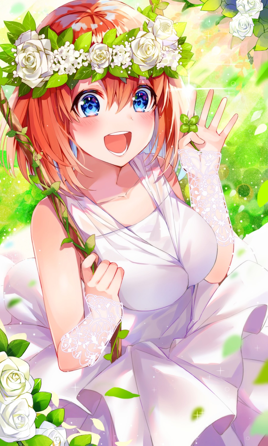 5-toubun_no_hanayome, dress, machamochi, nakano_yotsuba, see_through, wedding_dress