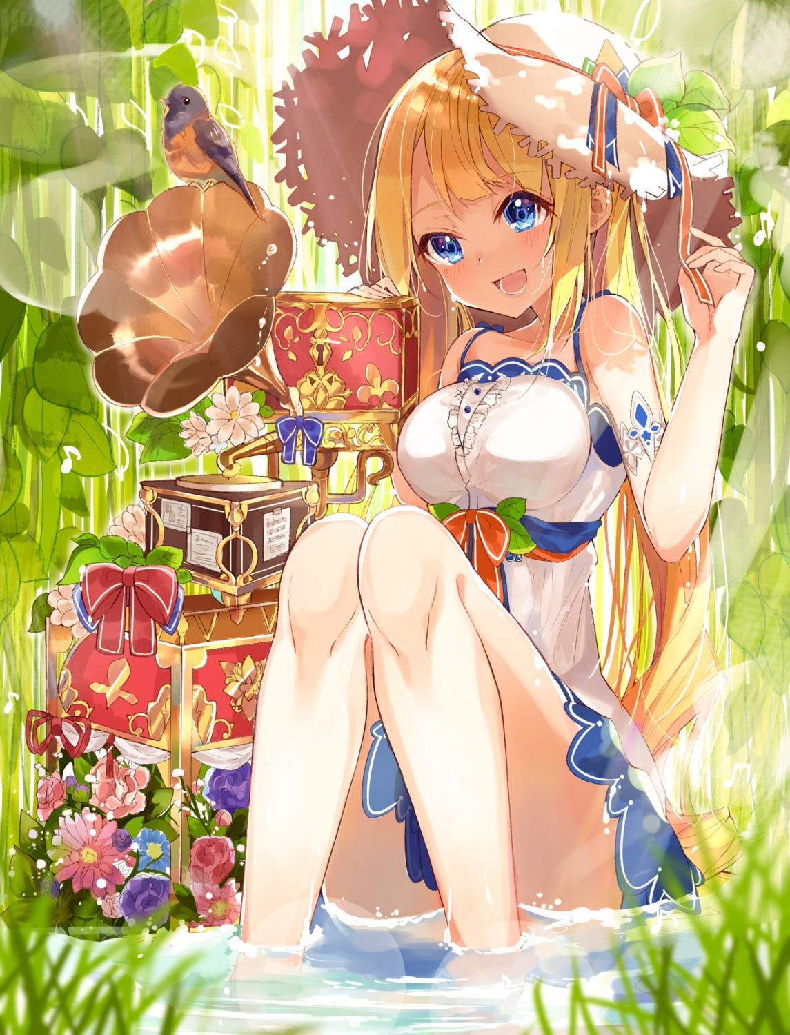 dress, machamochi, skirt_lift, wet