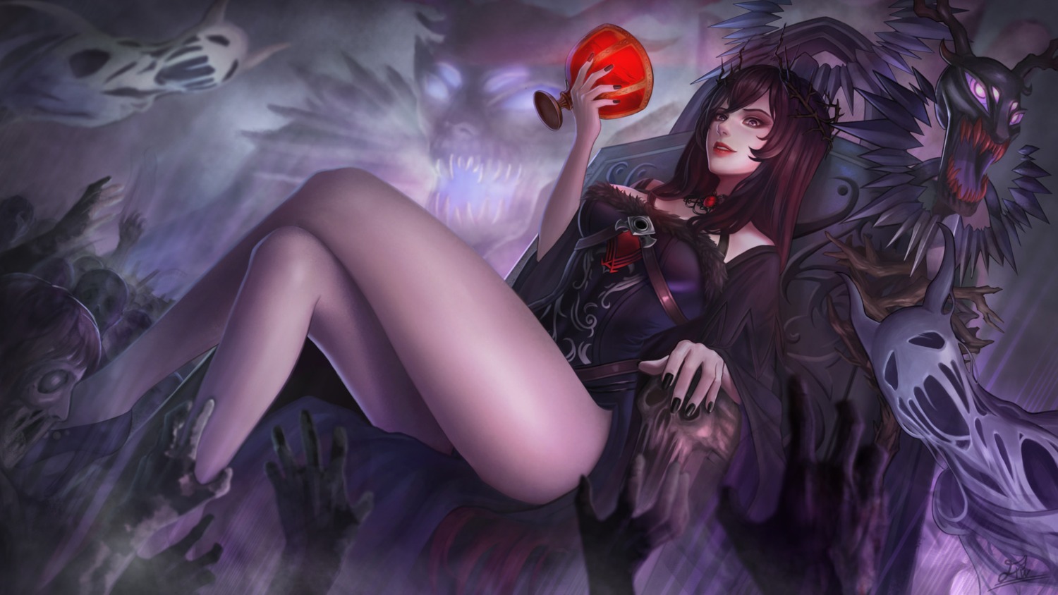 fintowing, heels, leotard, wallpaper