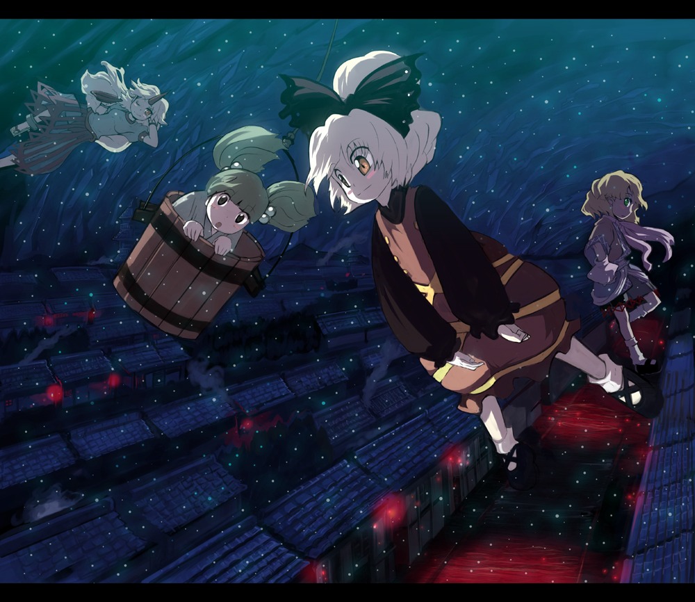 hoshiguma_yuugi, kisume, kurodani_yamame, mizuhashi_parsee, shape, touhou