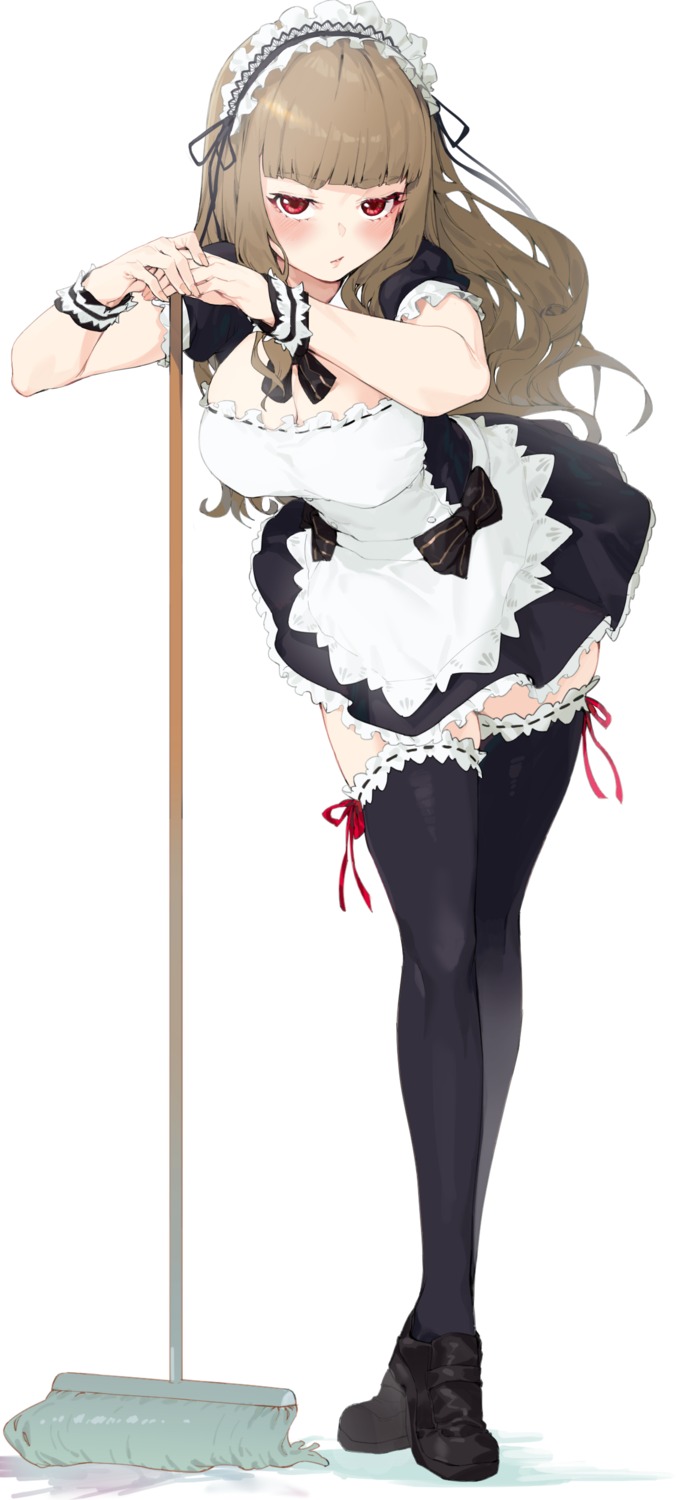 cleavage, kamiya_nao, maid, menea, the_idolm@ster, the_idolm@ster_cinderella_girls, thighhighs