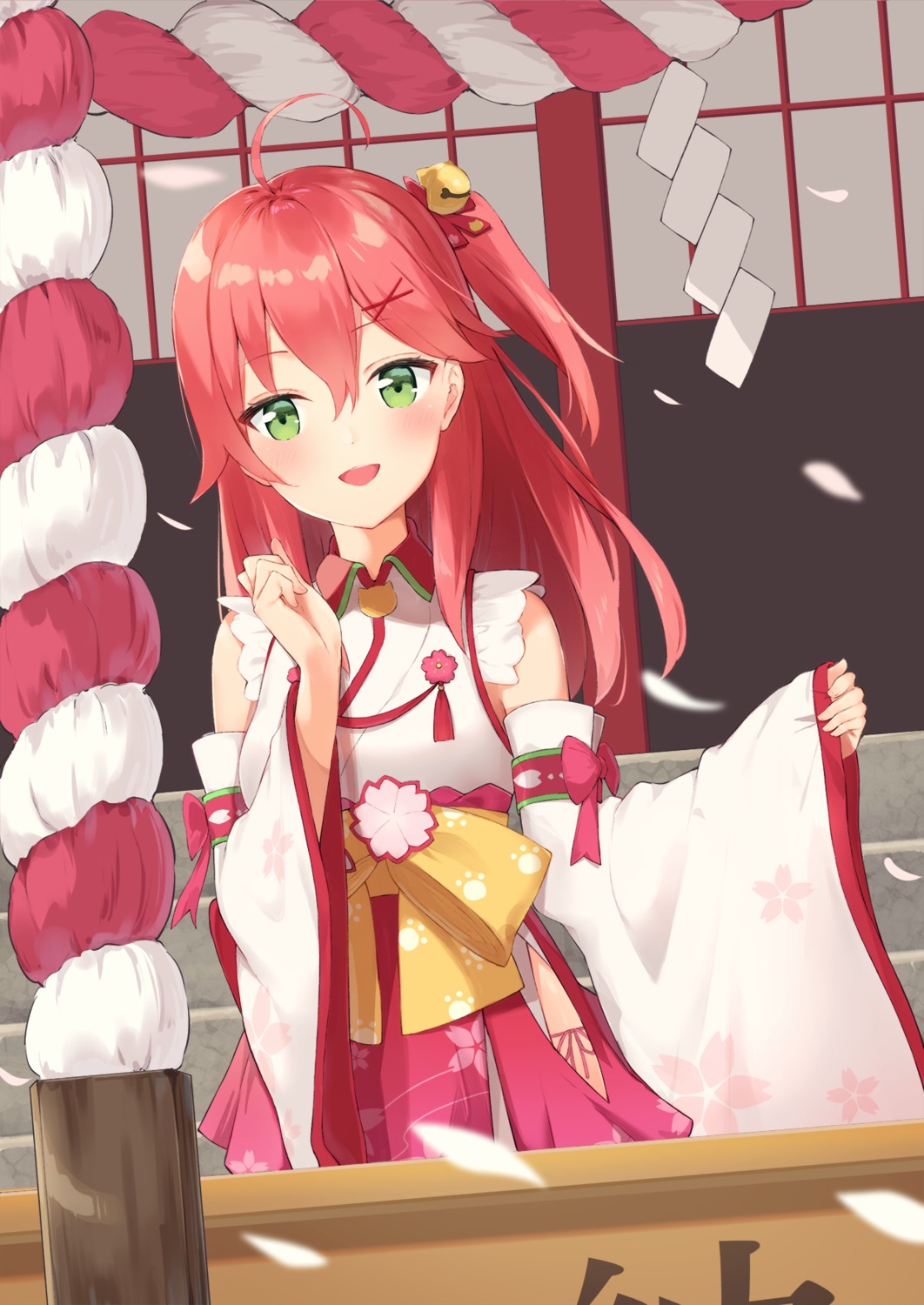 hololive, japanese_clothes, mirai_(mirai76_), pantsu, sakura_miko, string_panties