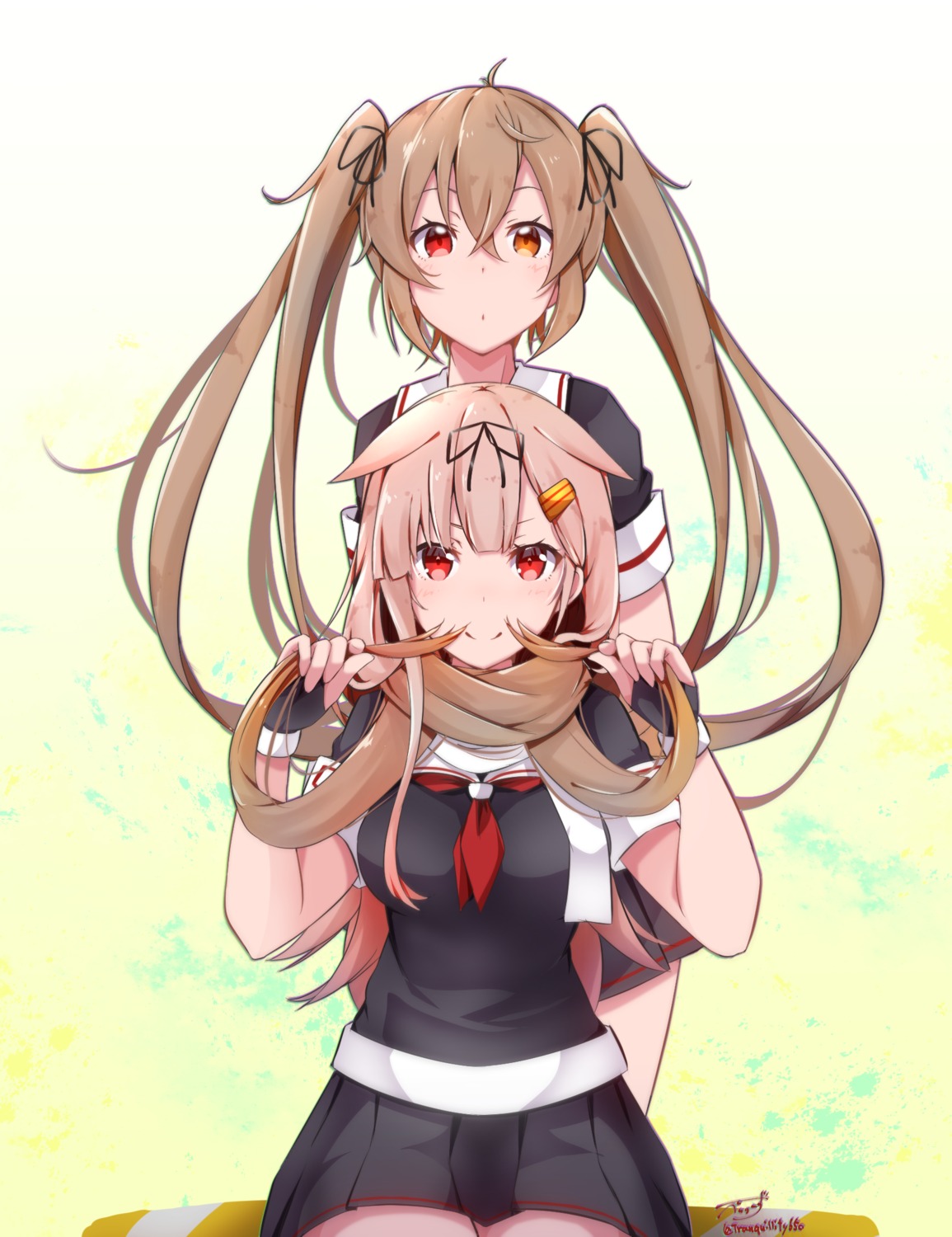 kantai_collection, murasame_(kancolle), seifuku, tranquillity650, yuudachi_(kancolle)