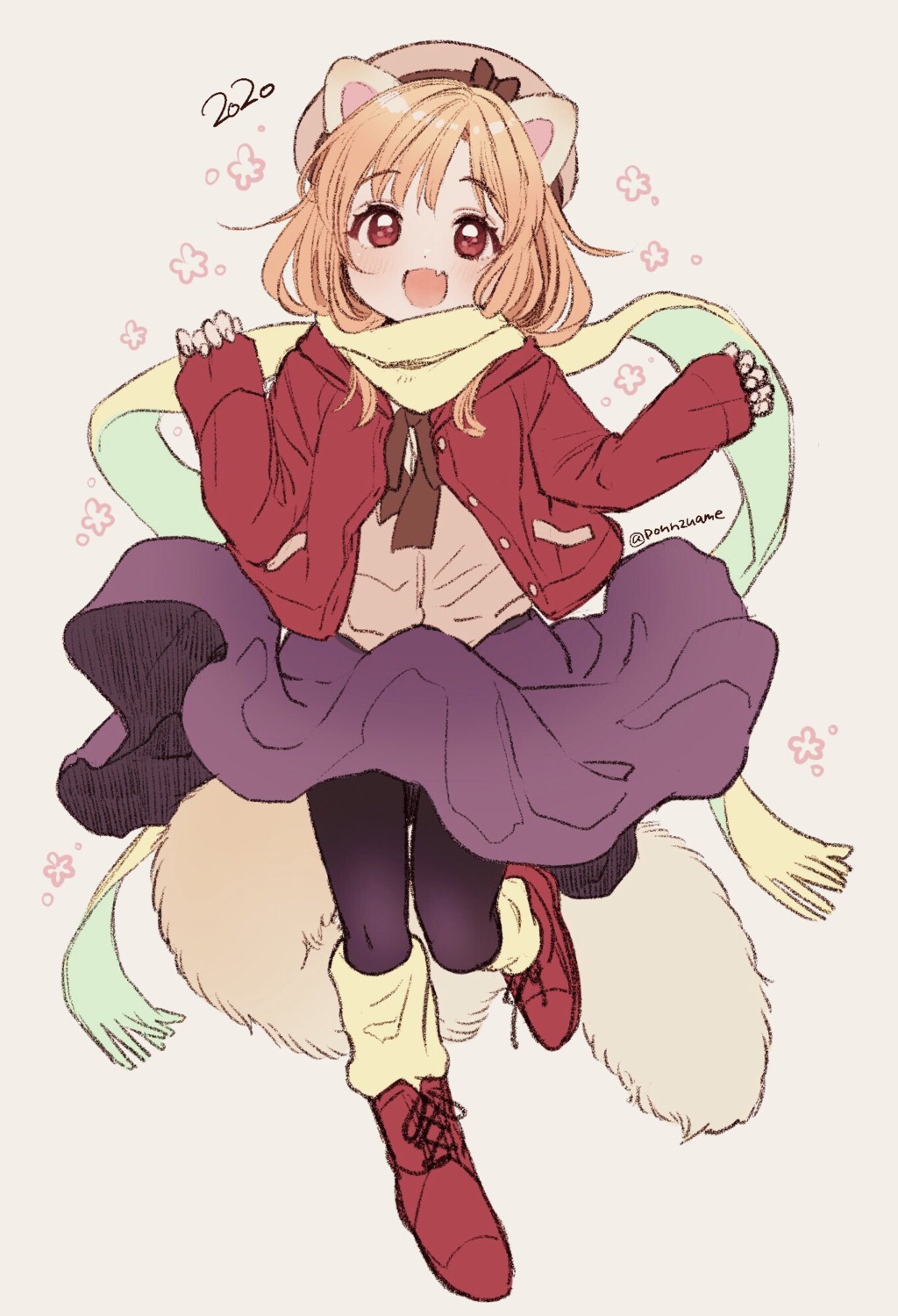 amezawa_koma, animal_ears, pantyhose, skirt_lift, tail