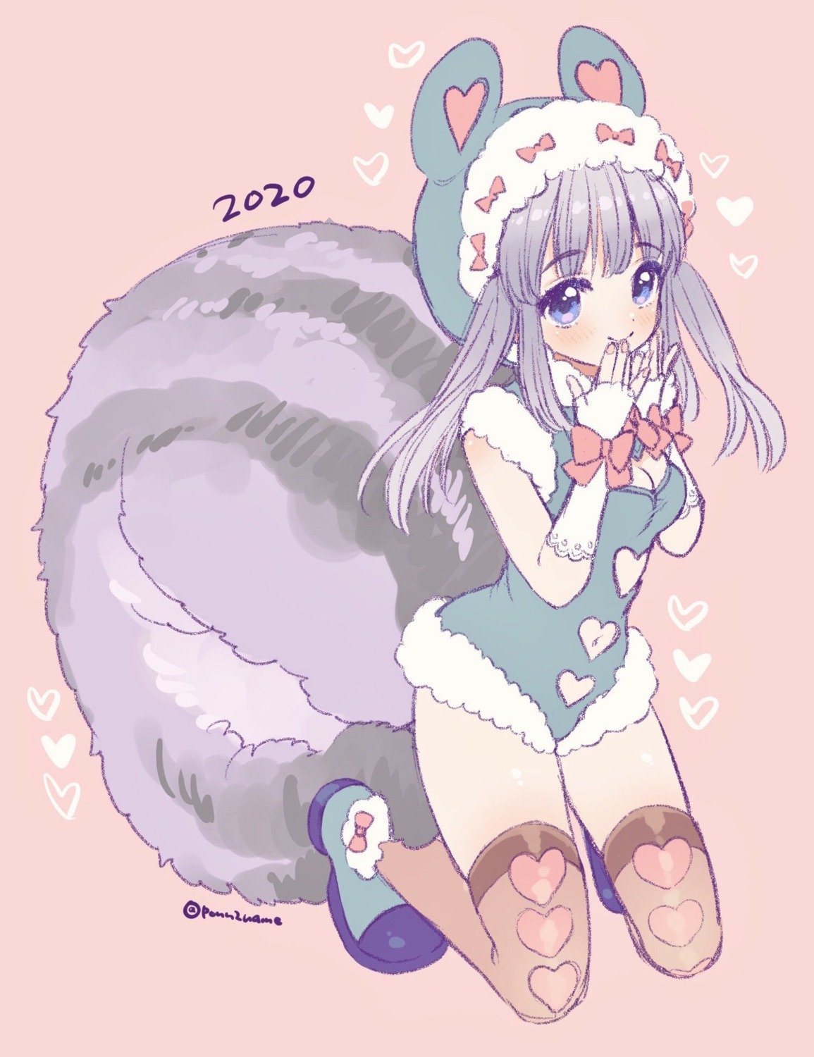 amezawa_koma, animal_ears, cleavage, leotard, tail, thighhighs