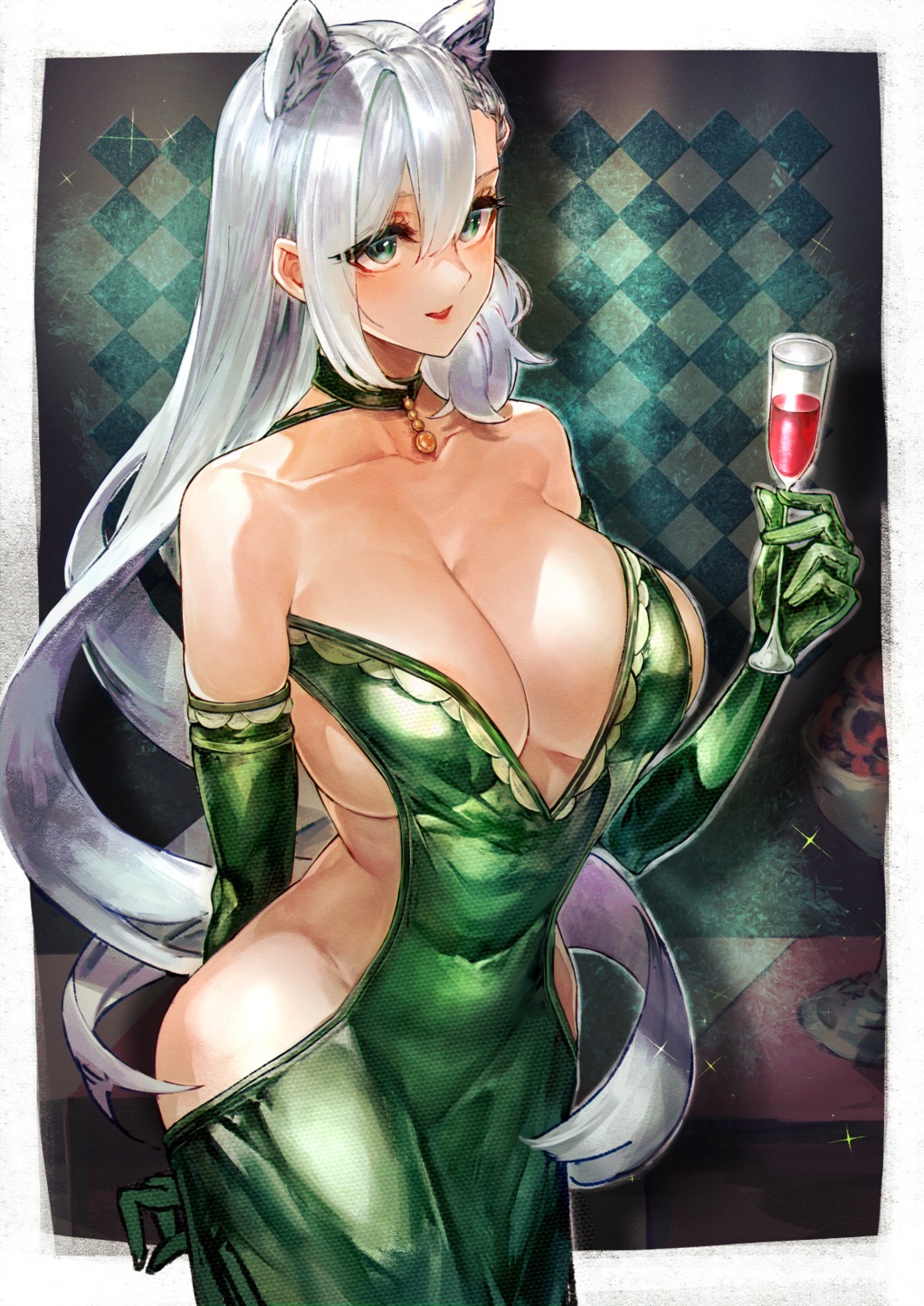 animal_ears, dress, no_bra, nopan, signo_aaa