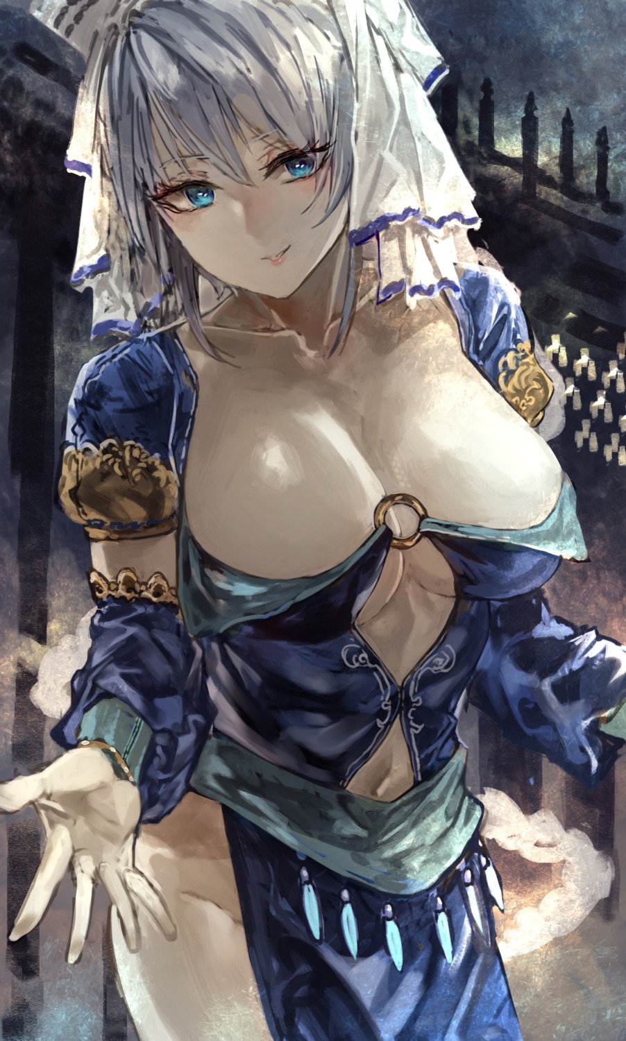 cleavage, dress, no_bra, nopan, signo_aaa