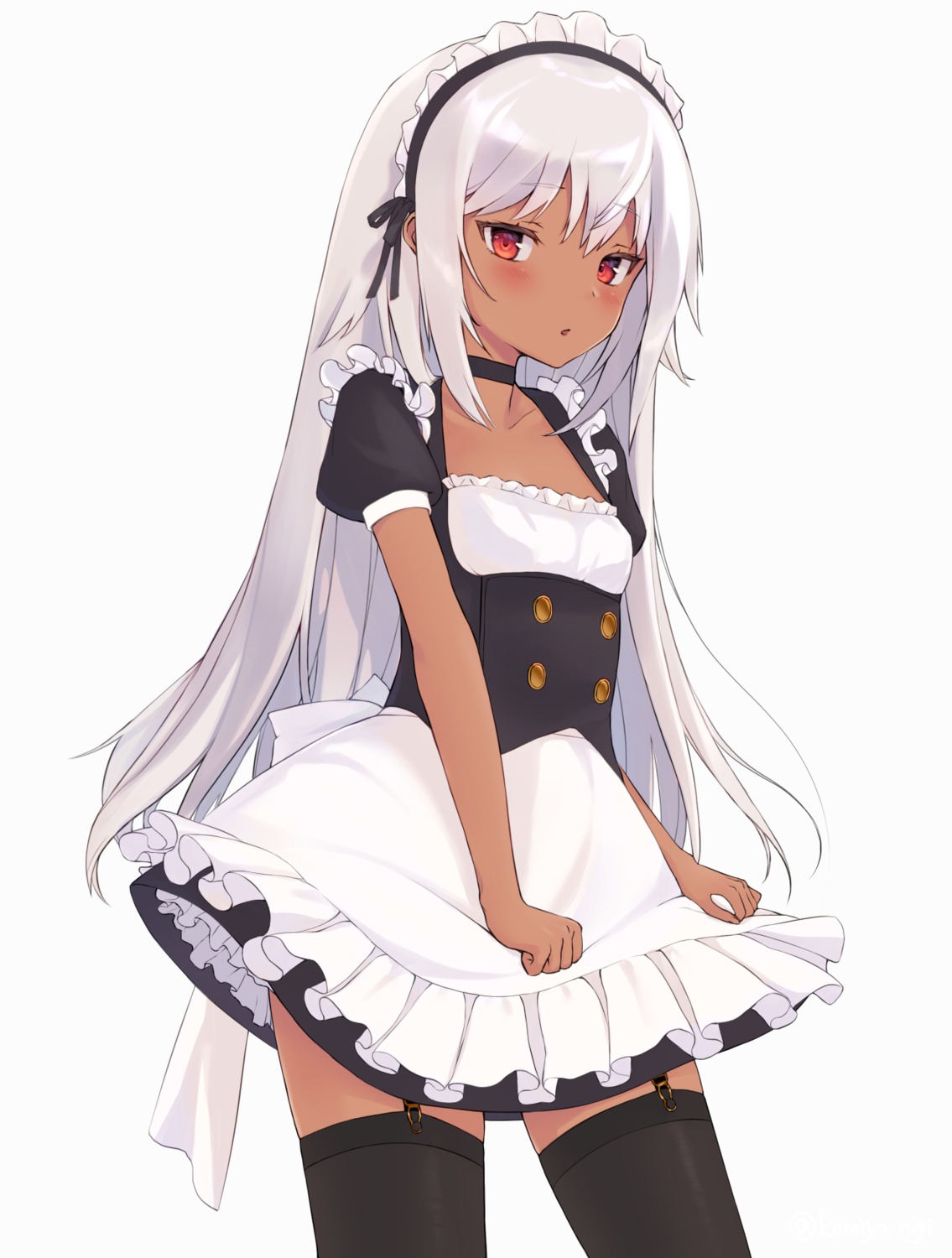 komiya_nigi, maid, stockings, thighhighs
