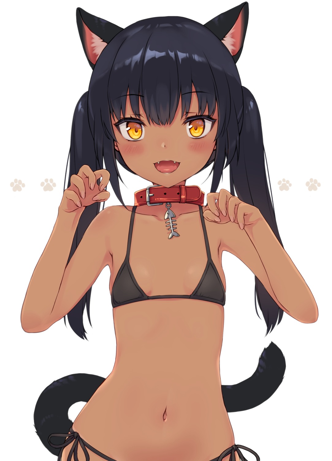 animal_ears, bikini, komiya_nigi, nekomimi, swimsuits, tail