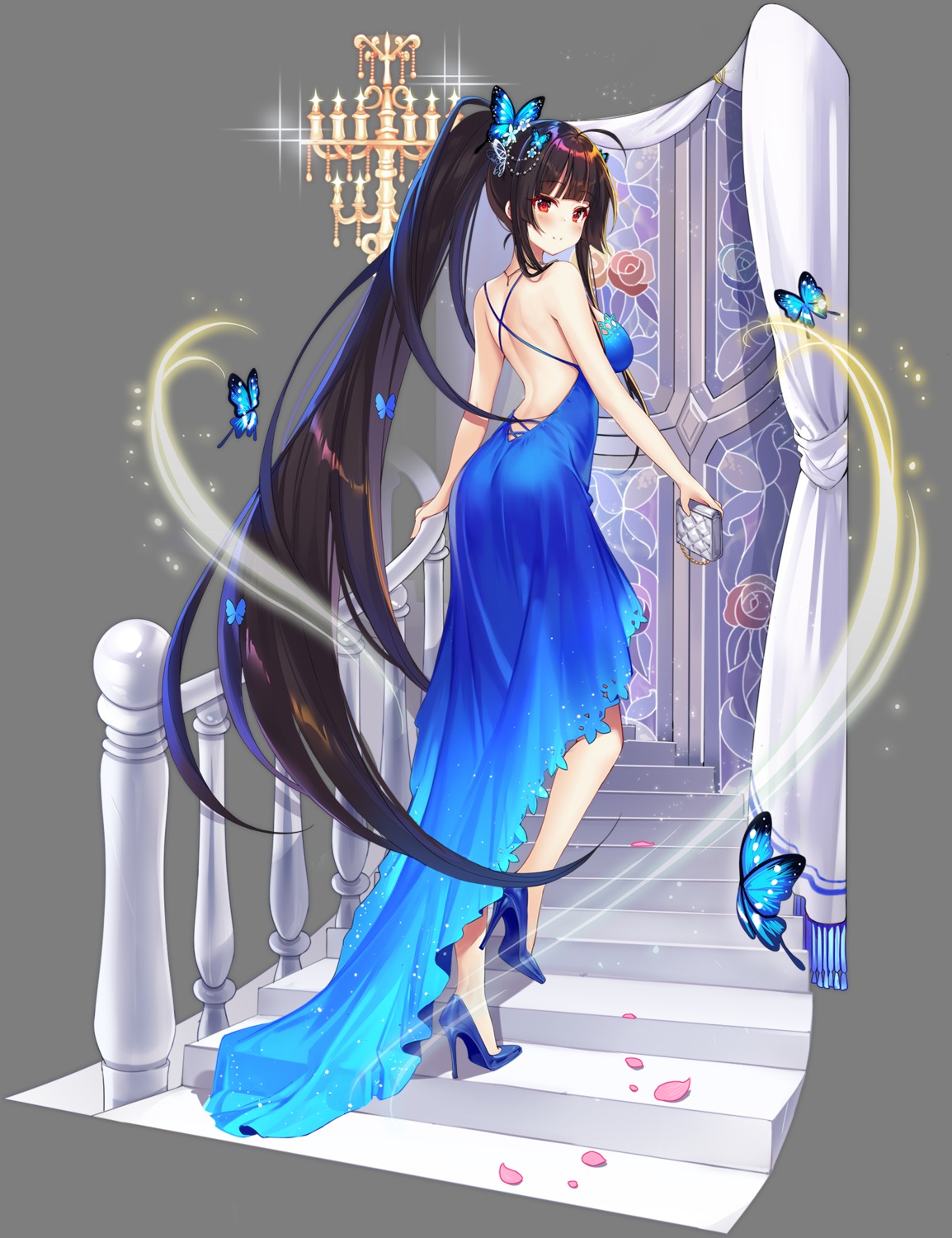 agano_(azur_lane), ass, azur_lane, dress, hecha, heels, no_bra, transparent_png