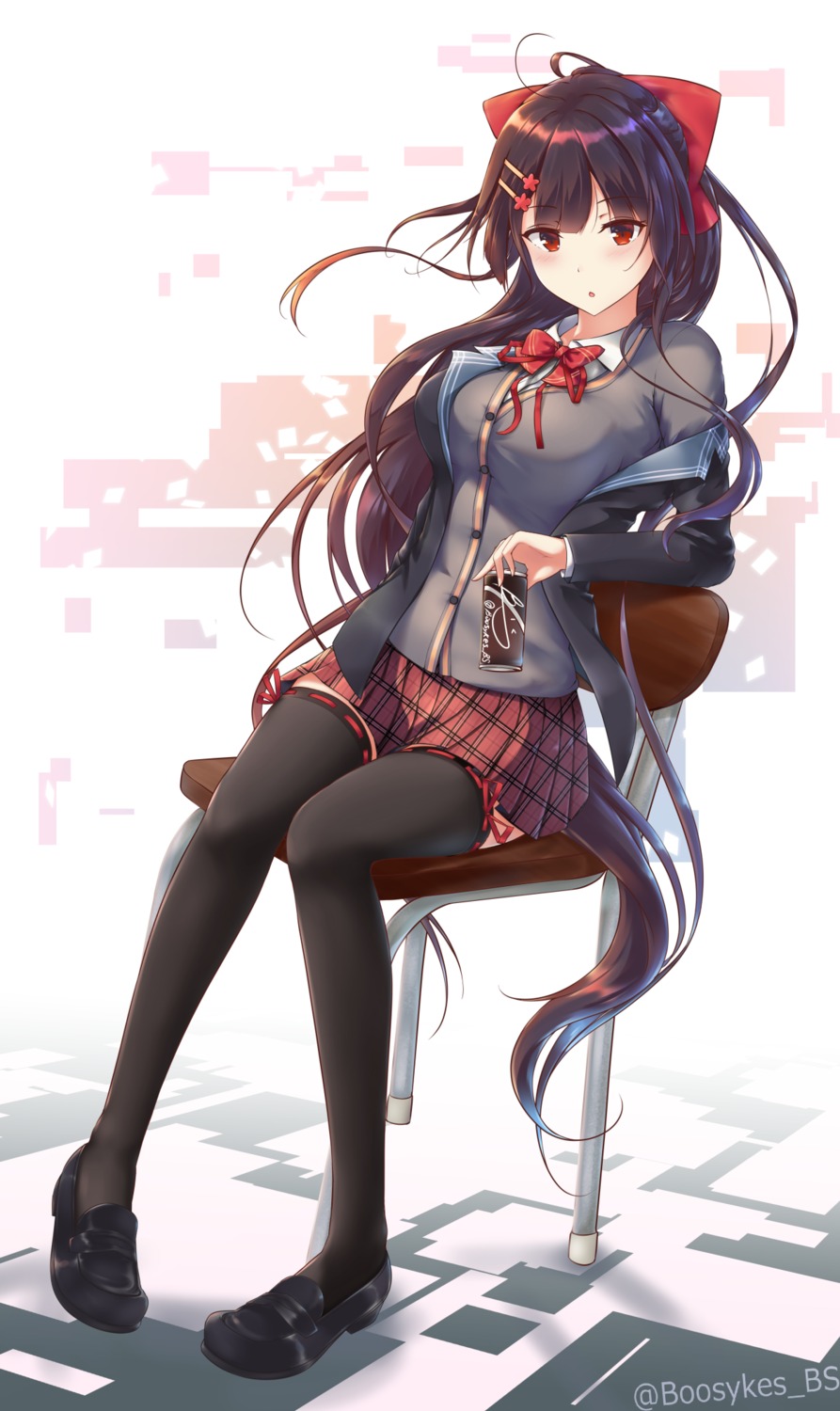 agano_(azur_lane), azur_lane, busaikusu_(boosykes), seifuku, thighhighs