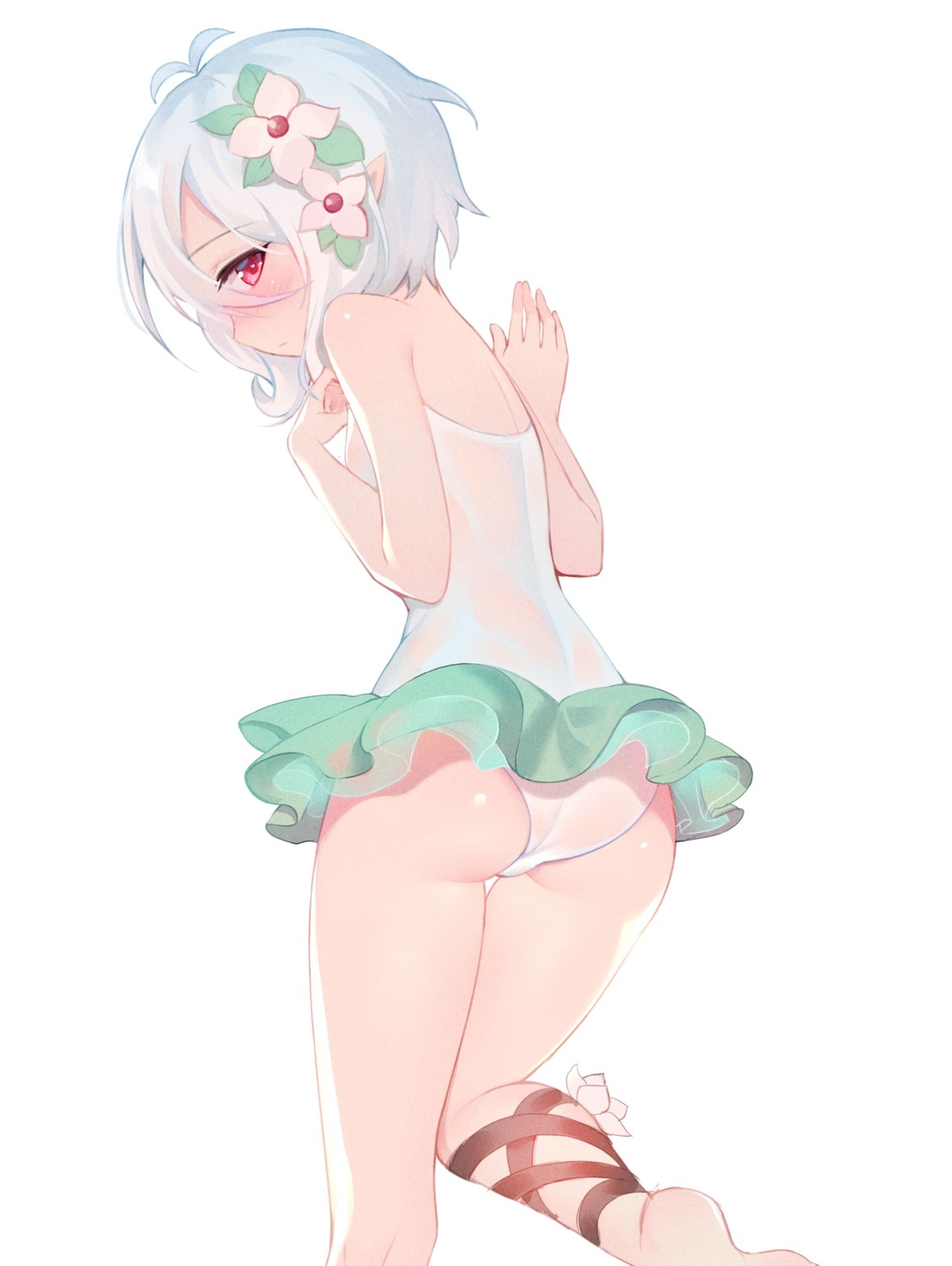 ass, ju_topia, kokkoro, pointy_ears, princess_connect!, princess_connect!_re:dive, see_through, swimsuits