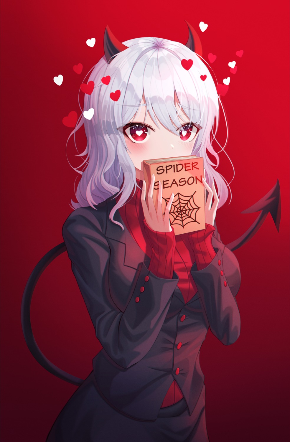 business_suit, helltaker, horns, modeus_(helltaker), ryon_y0421, sweater, tail