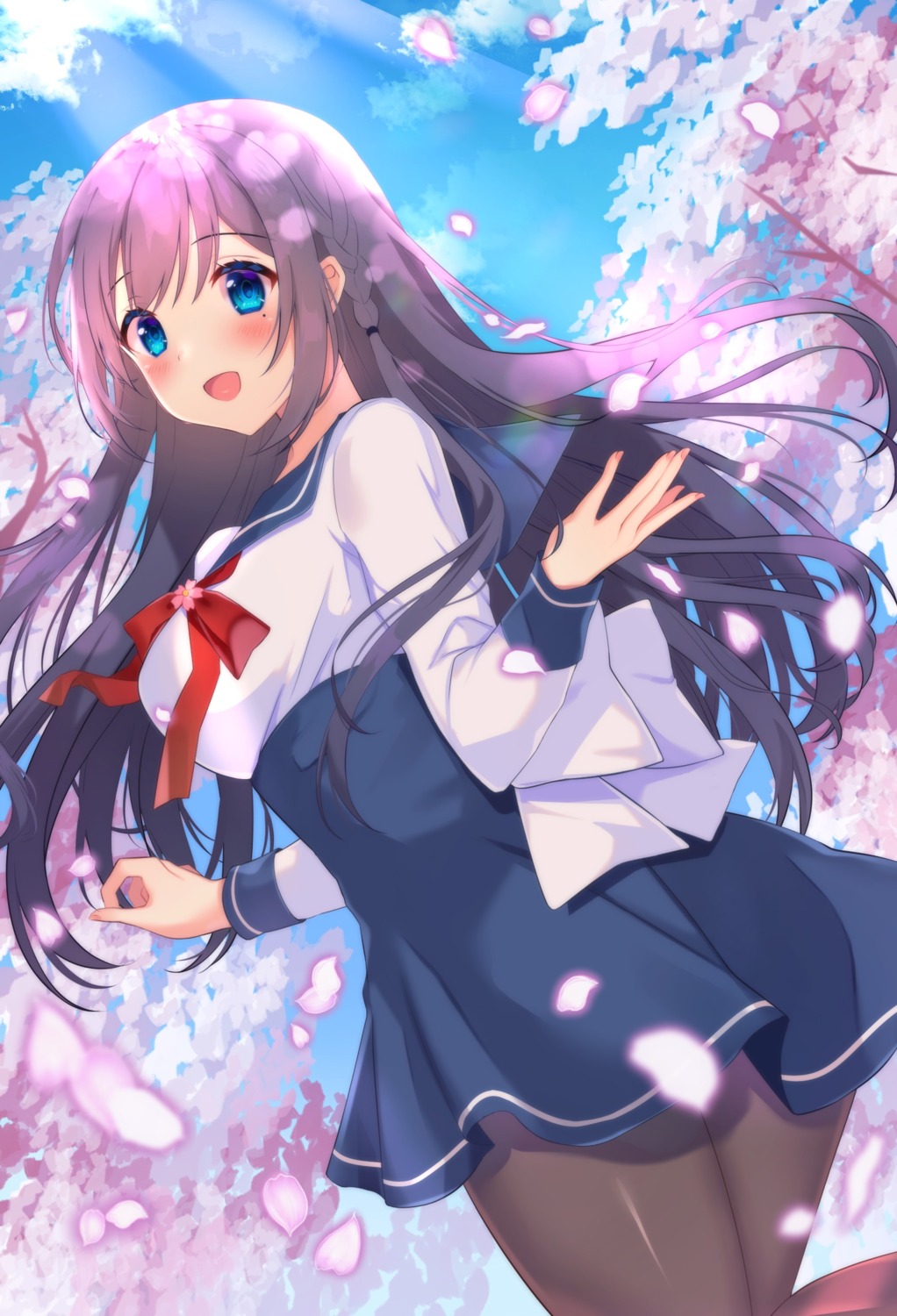 ekouji_ruri, emori_miku_project, nanawo_(nanawo0122), pantyhose, seifuku, skirt_lift