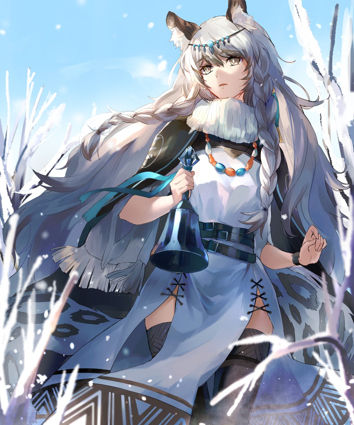 animal_ears, arknights, hoshi_rasuku, pramanix_(arknights), tail, thighhighs