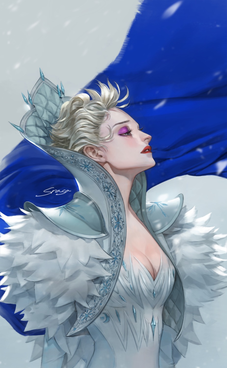 cleavage, dress, elsa_(frozen), frozen, srasa
