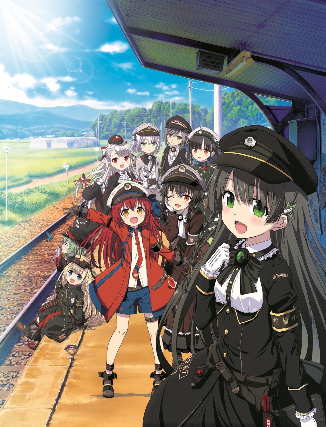 beni_(rail_romanesque), crossover, garter, iyo_(rail_romanesque), kakaa_(rail_romanesque), kiko_(rail_romanesque), maitetsu, maitetsu_last_run!!
