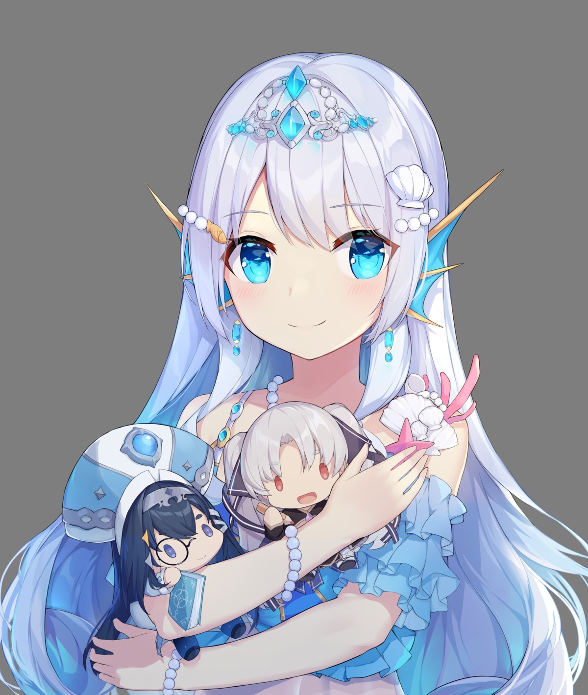 artia, chibi, doris_(hololive), hololive, hololive_china, megane, rosalyn, see_through, wawazi