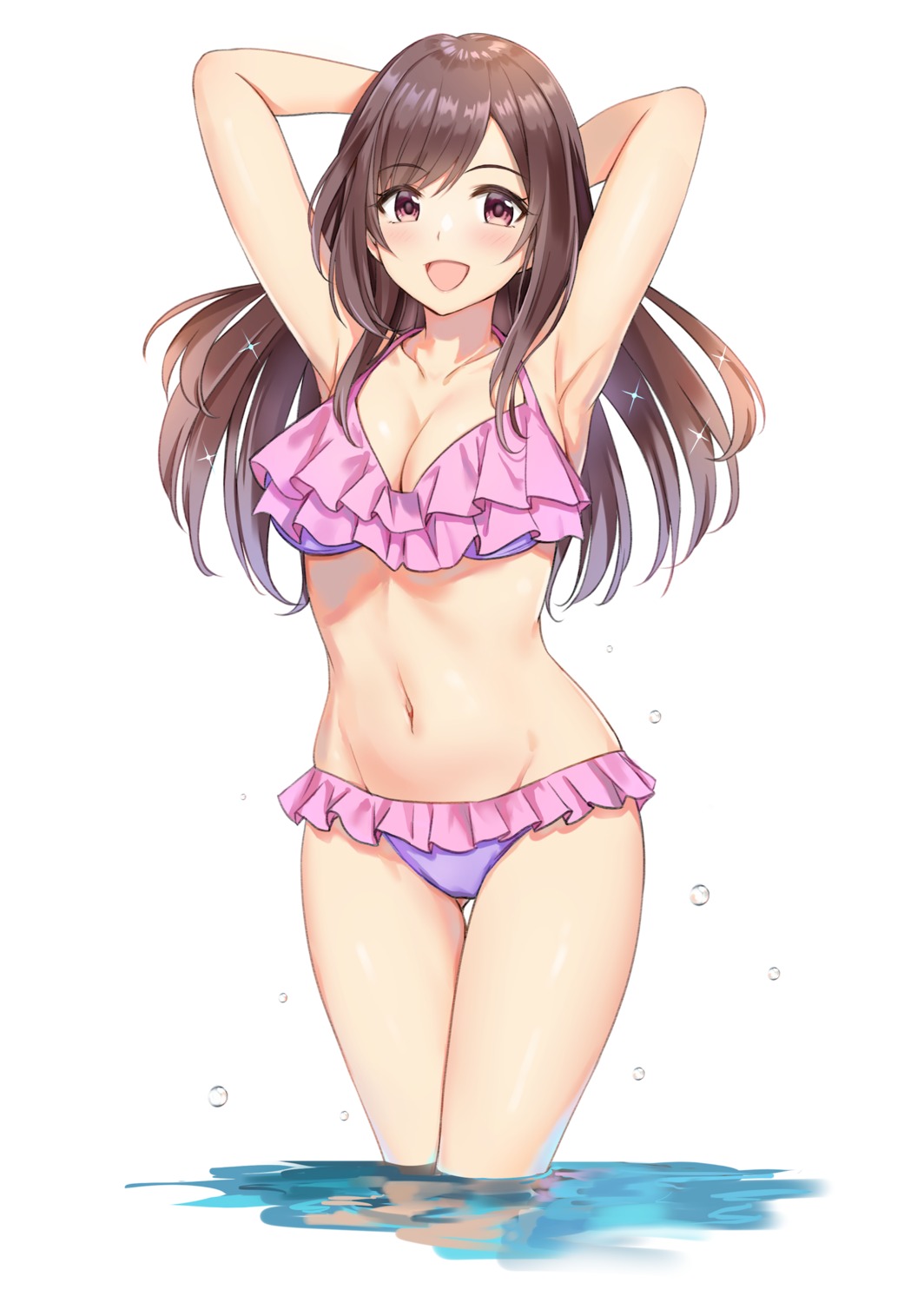 bikini, cleavage, miyar2d2, swimsuits, the_idolm@ster, the_idolm@ster_shiny_colors, tsukioka_kogane, wet