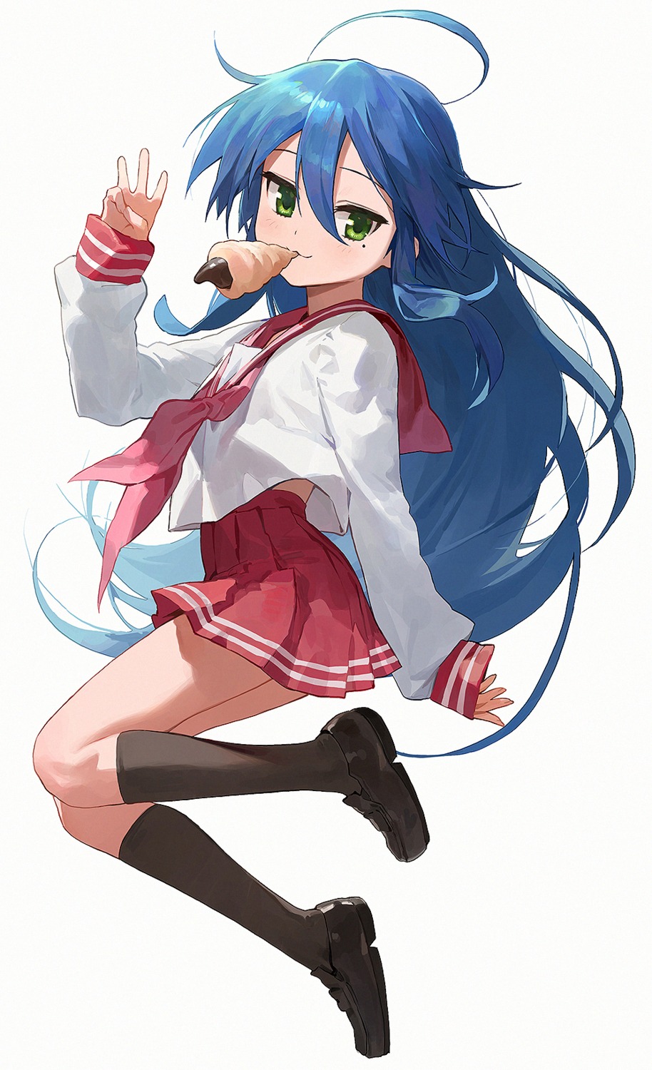 izumi_konata, lucky_star, modare, seifuku, skirt_lift