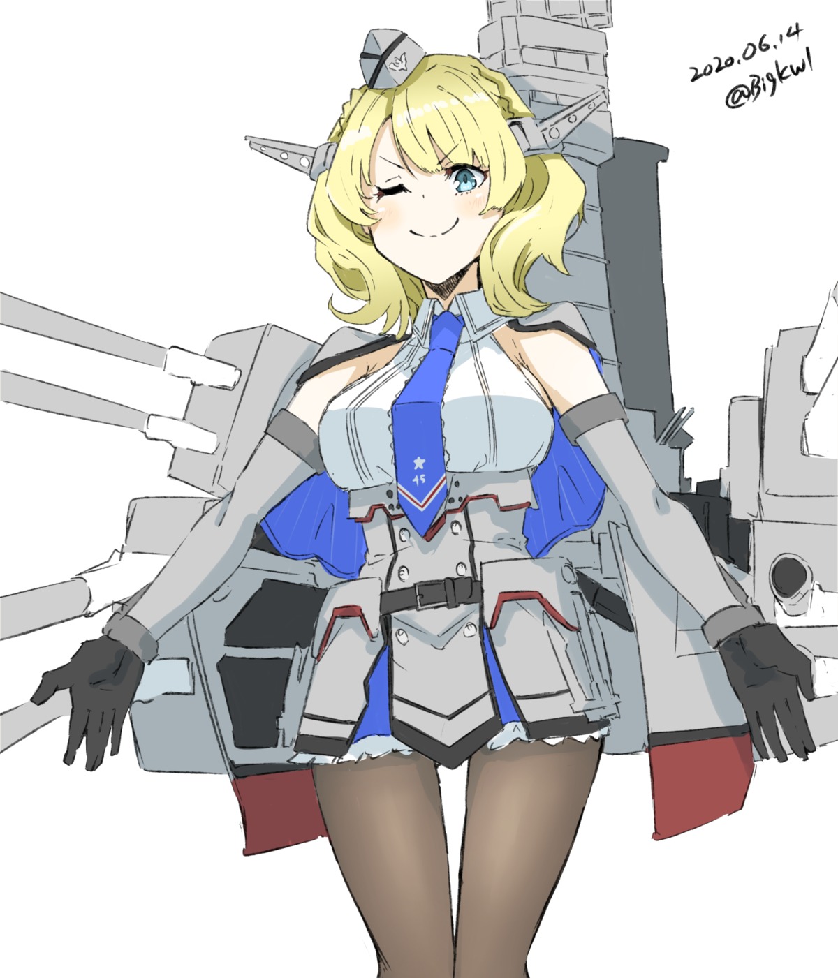 bigkwl, colorado_(kancolle), kantai_collection, no_bra, pantyhose, uniform