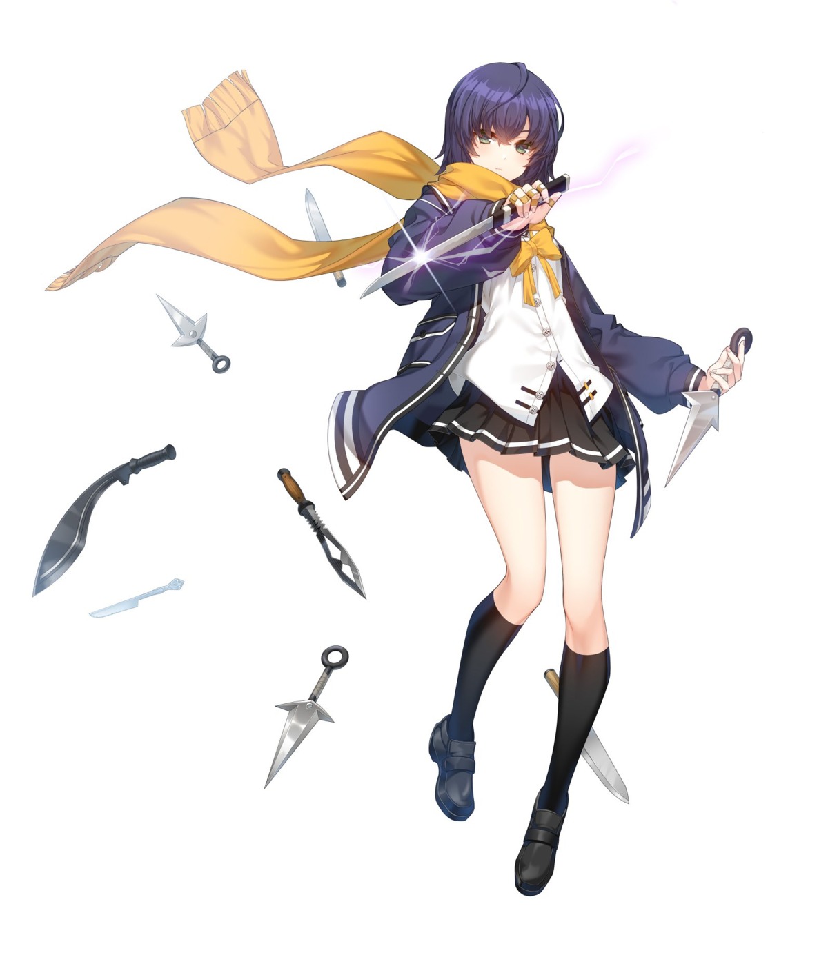 closers, eunha_(closers), seifuku, sweater, tagme, weapon
