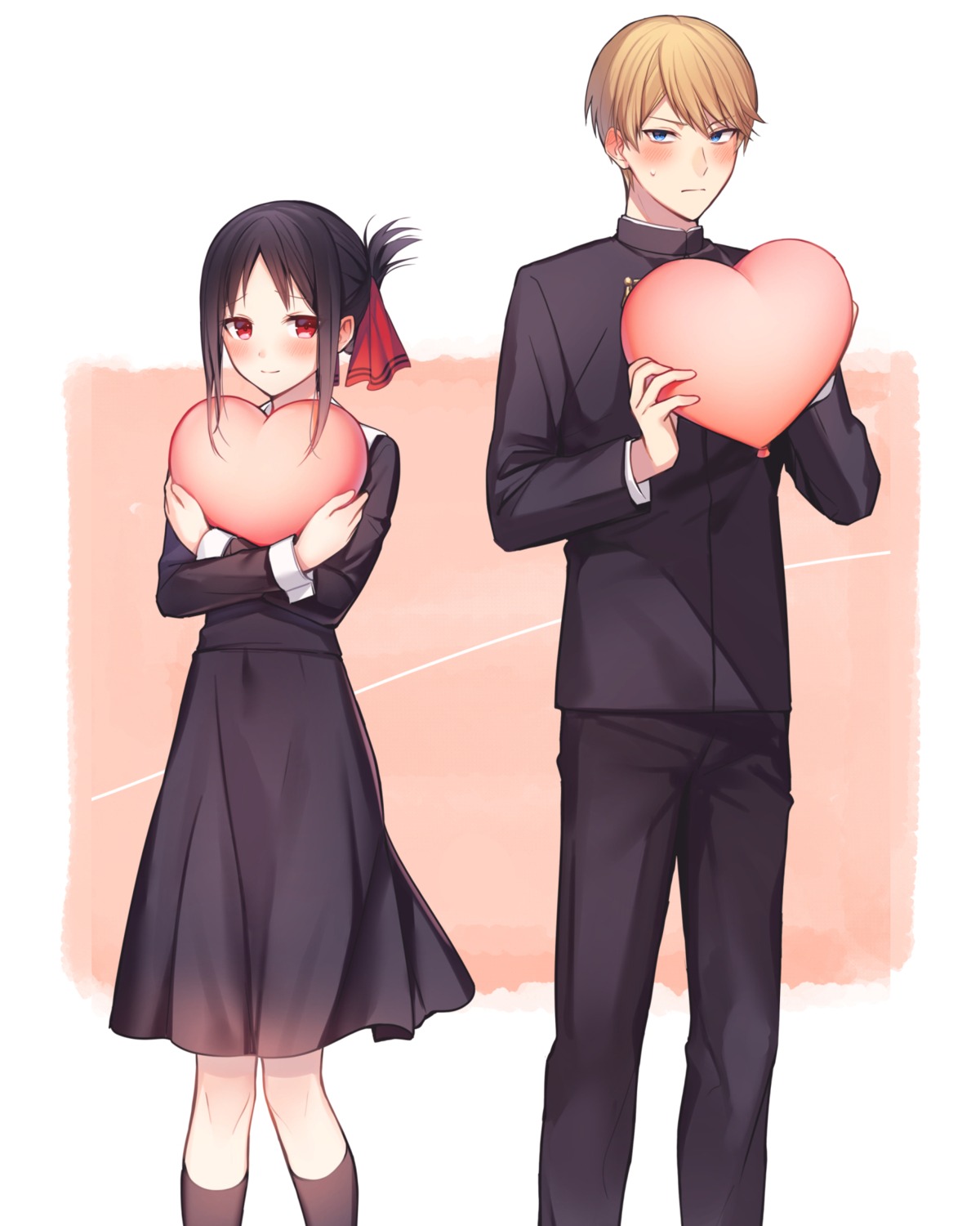 juugonichi_(wheeliex2), kaguya-sama_wa_kokurasetai_~tensai-tachi_no_renai_zunousen~, seifuku, shinomiya_kaguya, shirogane_miyuki