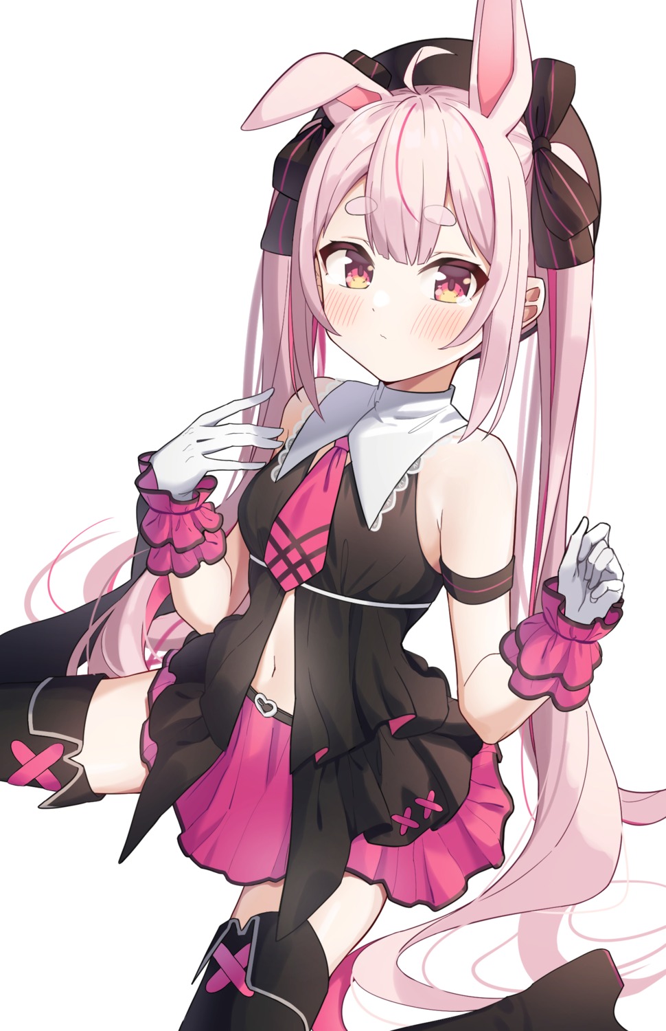 animal_ears, bunny_ears, heels, syhan, thighhighs, tomari_mari, tomari_mari_channel