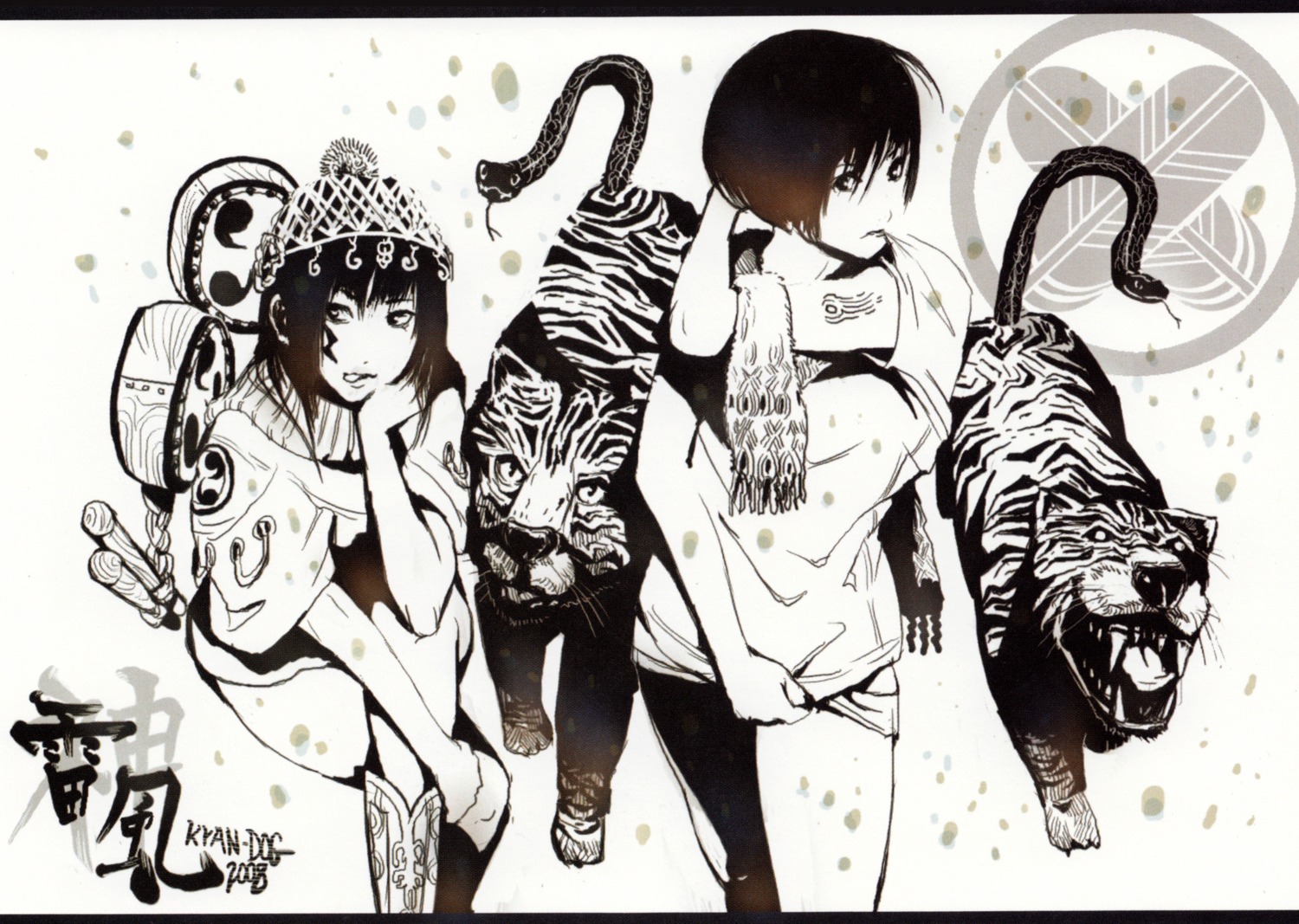 kyan-dog, monochrome