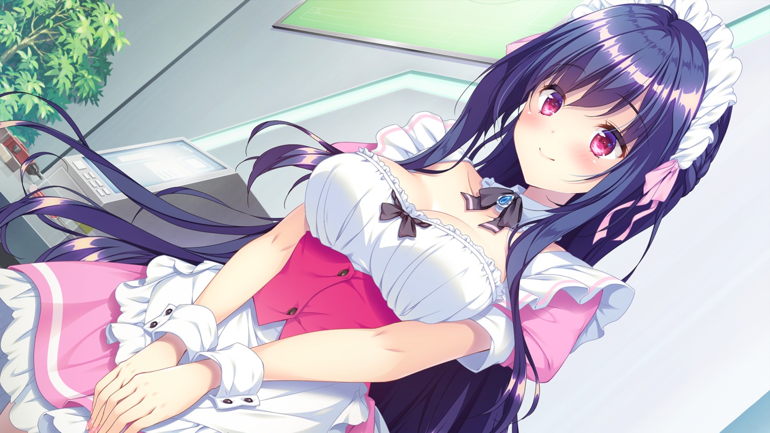 game_cg, maid, makina_(qualia_~yakusoku_no_kiseki~), no_bra, puresis, qualia_~yakusoku_no_kiseki~, suzushiro_atsushi