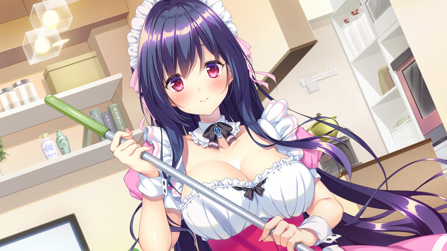 cleavage, game_cg, maid, makina_(qualia_~yakusoku_no_kiseki~), puresis, qualia_~yakusoku_no_kiseki~, suzushiro_atsushi