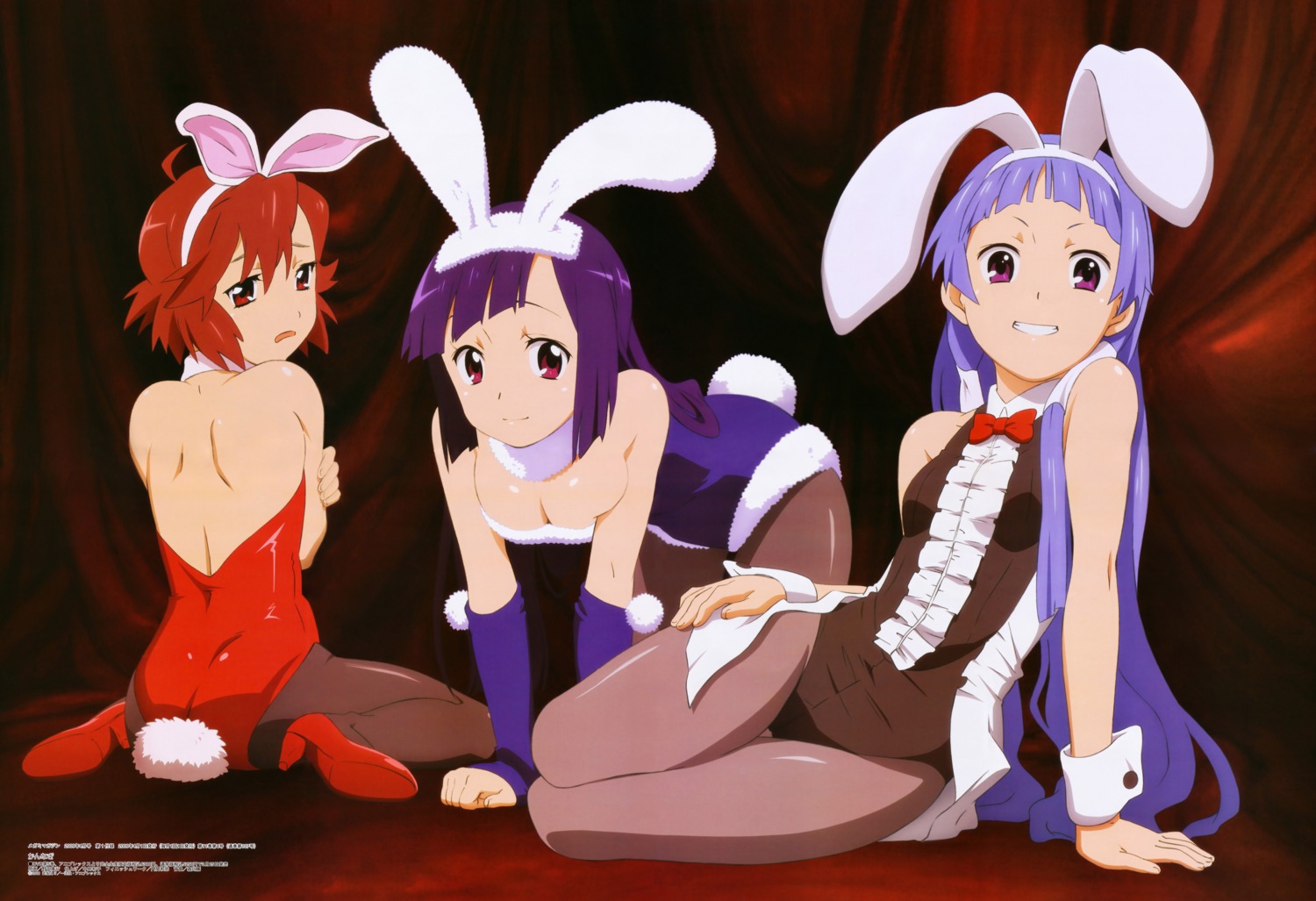 animal_ears, aoba_tsugumi, bunny_ears, bunny_girl, cleavage, kannagi_crazy_shrine_maidens, nagi, noda_yasuyuki, pantyhose, tail, zange