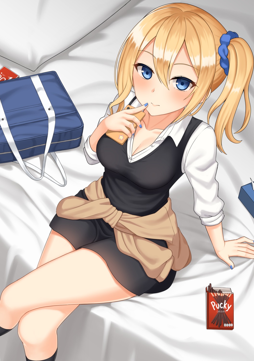 cleavage, hayasaka_ai, kaguya-sama_wa_kokurasetai_~tensai-tachi_no_renai_zunousen~, kurisu-kun, open_shirt, seifuku, sweater