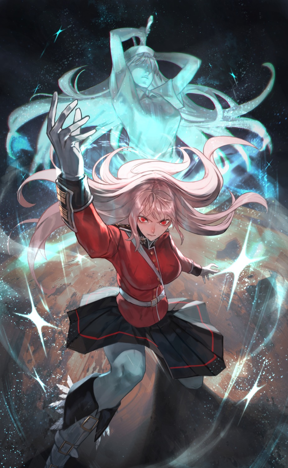 fate/grand_order, florence_nightingale_(fate), makitoshi0316, pantyhose, skirt_lift, sword, uniform