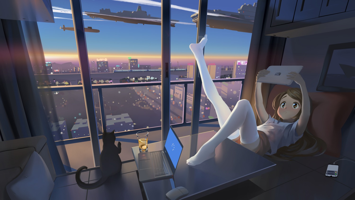 amigo_(hua_cao), neko, thighhighs