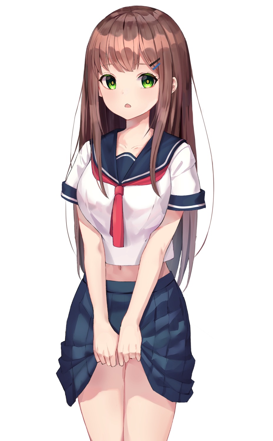 hwanhee, seifuku, skirt_lift