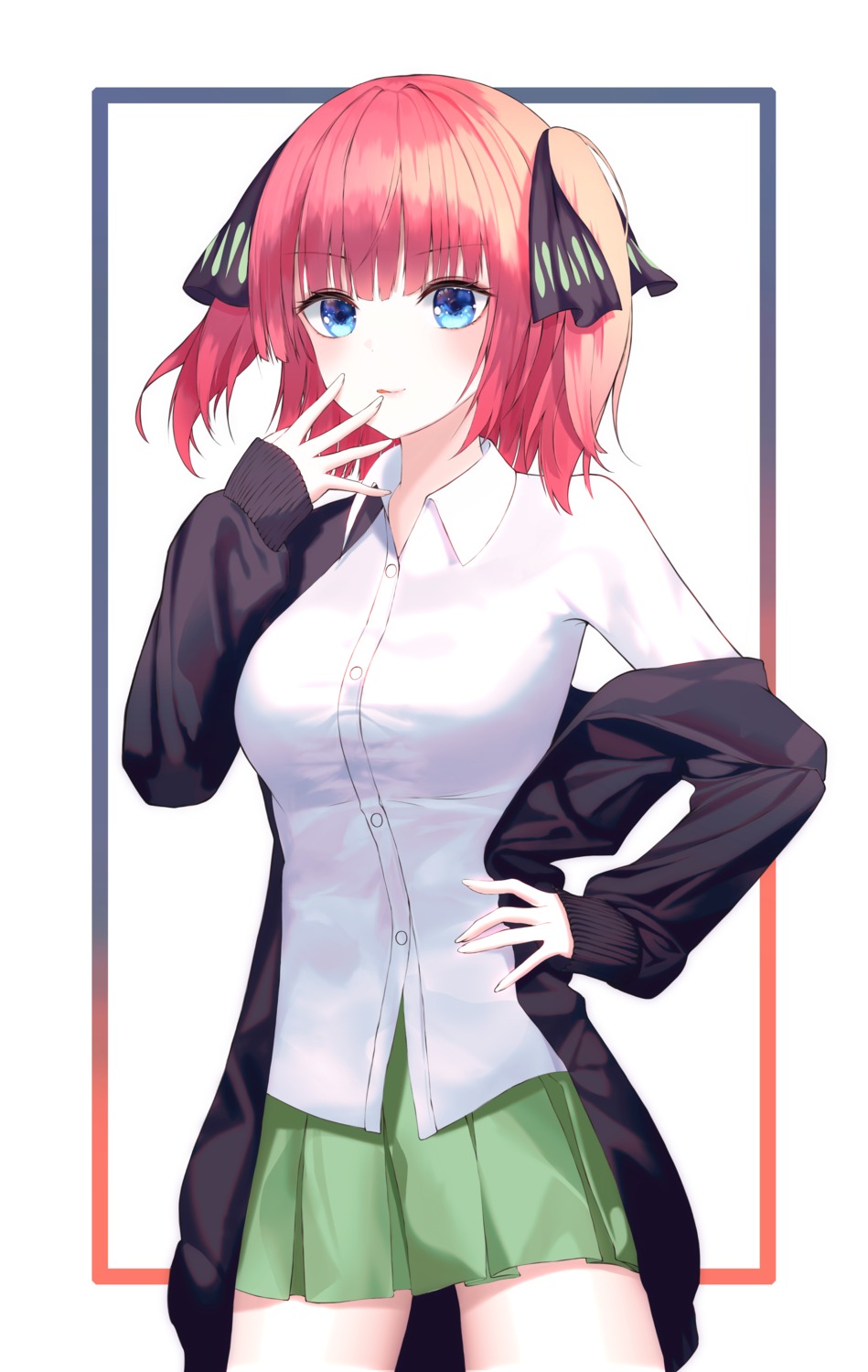 5-toubun_no_hanayome, lin_(user_uzmw2535), nakano_nino, seifuku, sweater