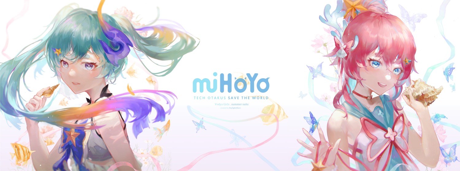 benghuai_xueyuan, daylightallure, honkai_impact, horns, liliya_olenyeva, rozaliya_olenyeva, swimsuits