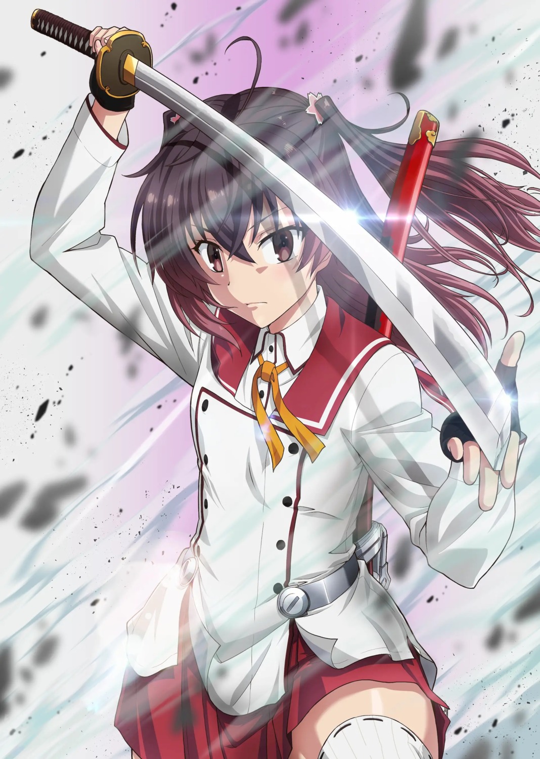seifuku, skirt_lift, sword, tagme, thighhighs, toji_no_miko