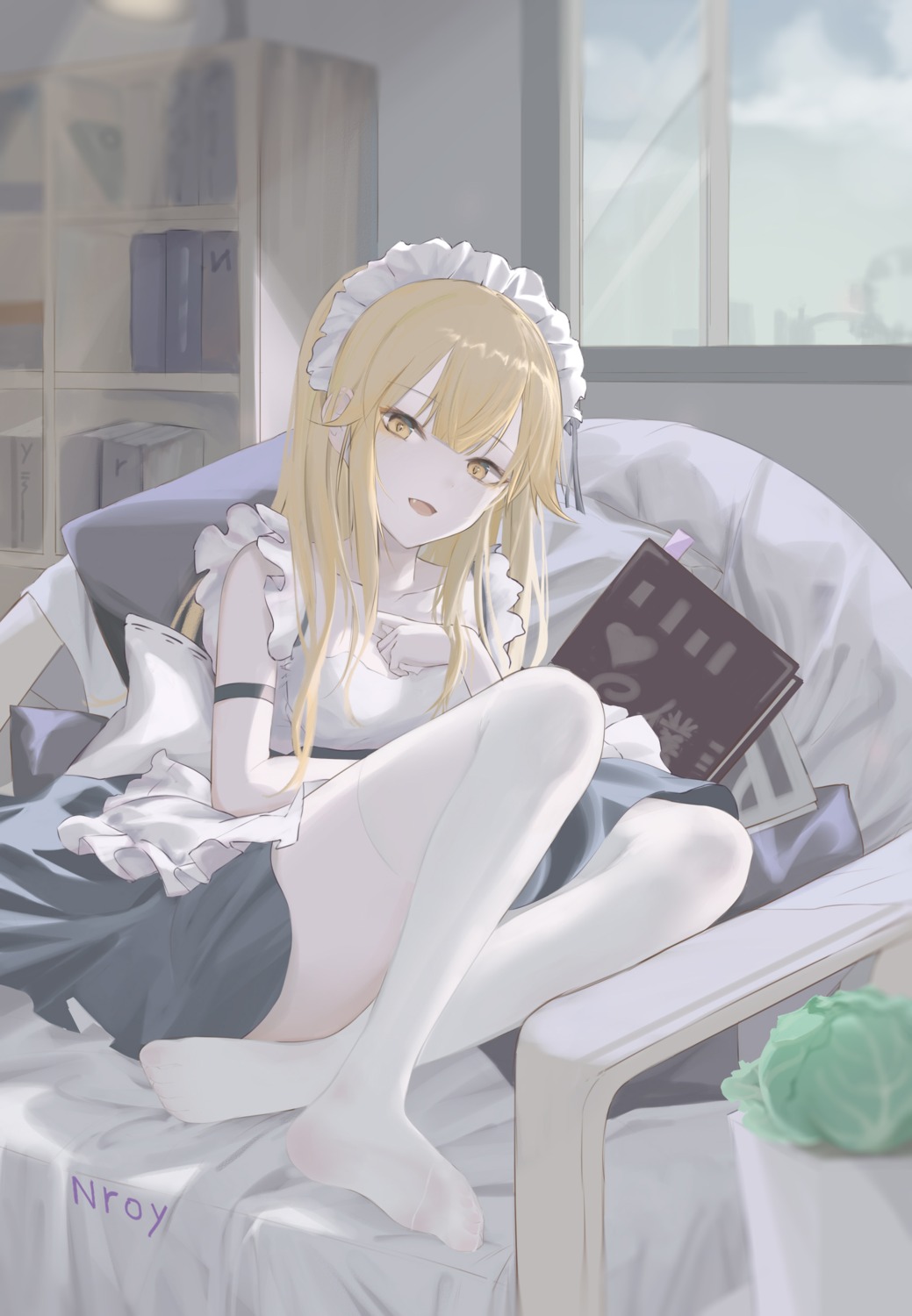 feet, maid, nroy-, skirt_lift, thighhighs