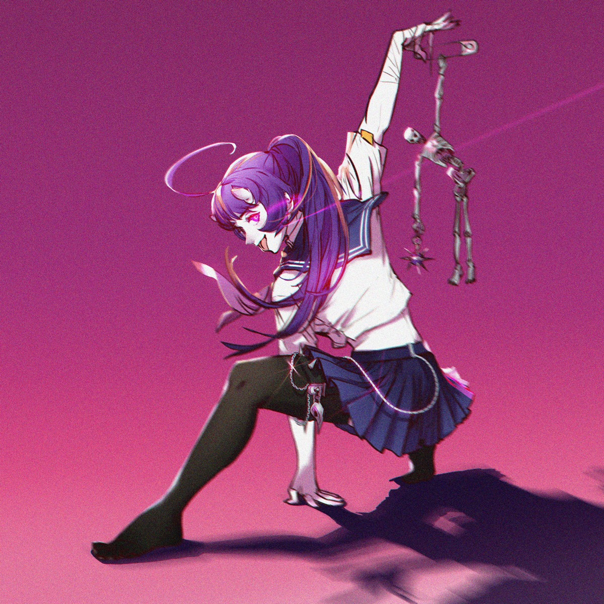 bandages, eddy_huang_zheng, seifuku, skirt_lift, thighhighs