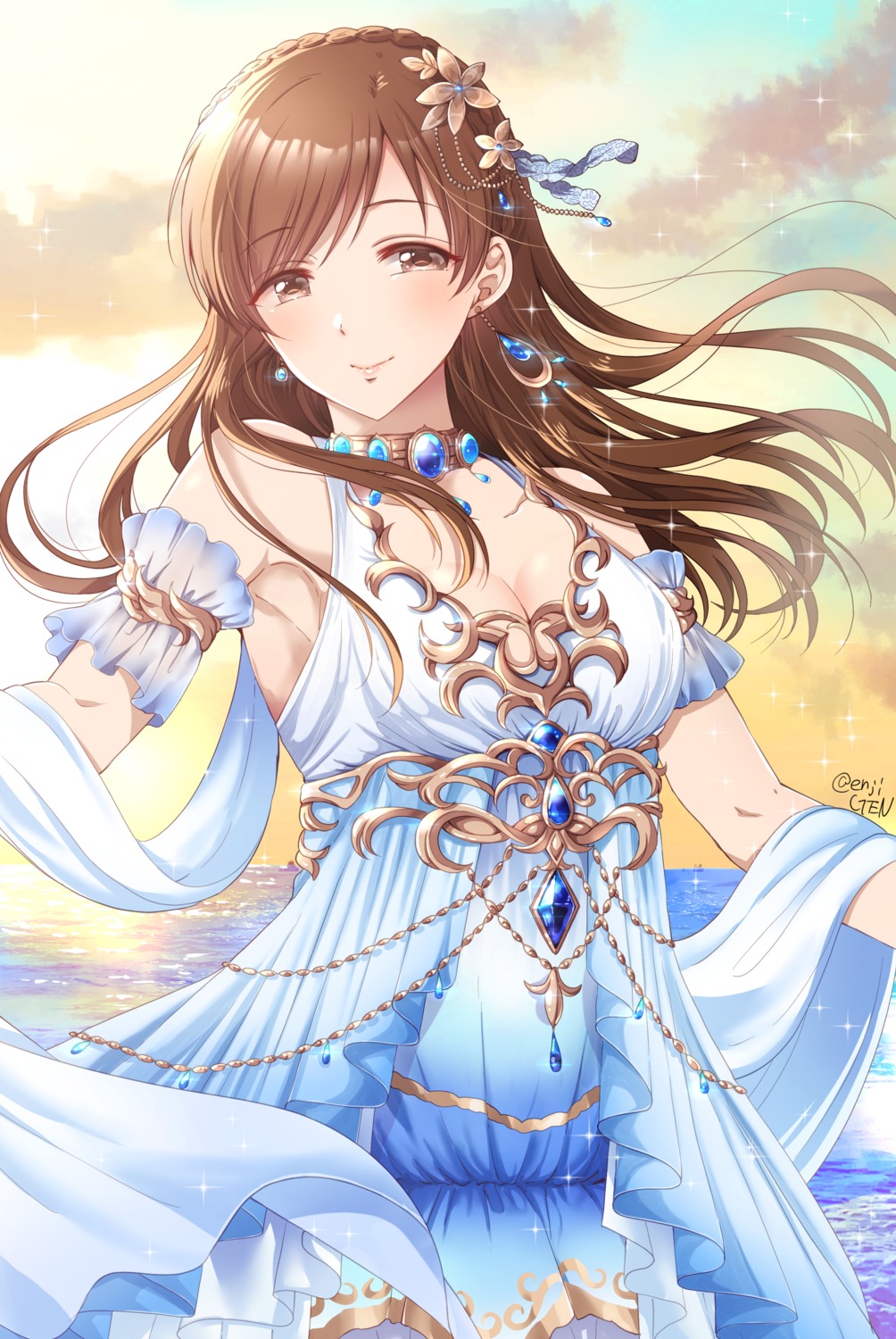 cleavage, dress, gen_(enji), nitta_minami, the_idolm@ster, the_idolm@ster_cinderella_girls