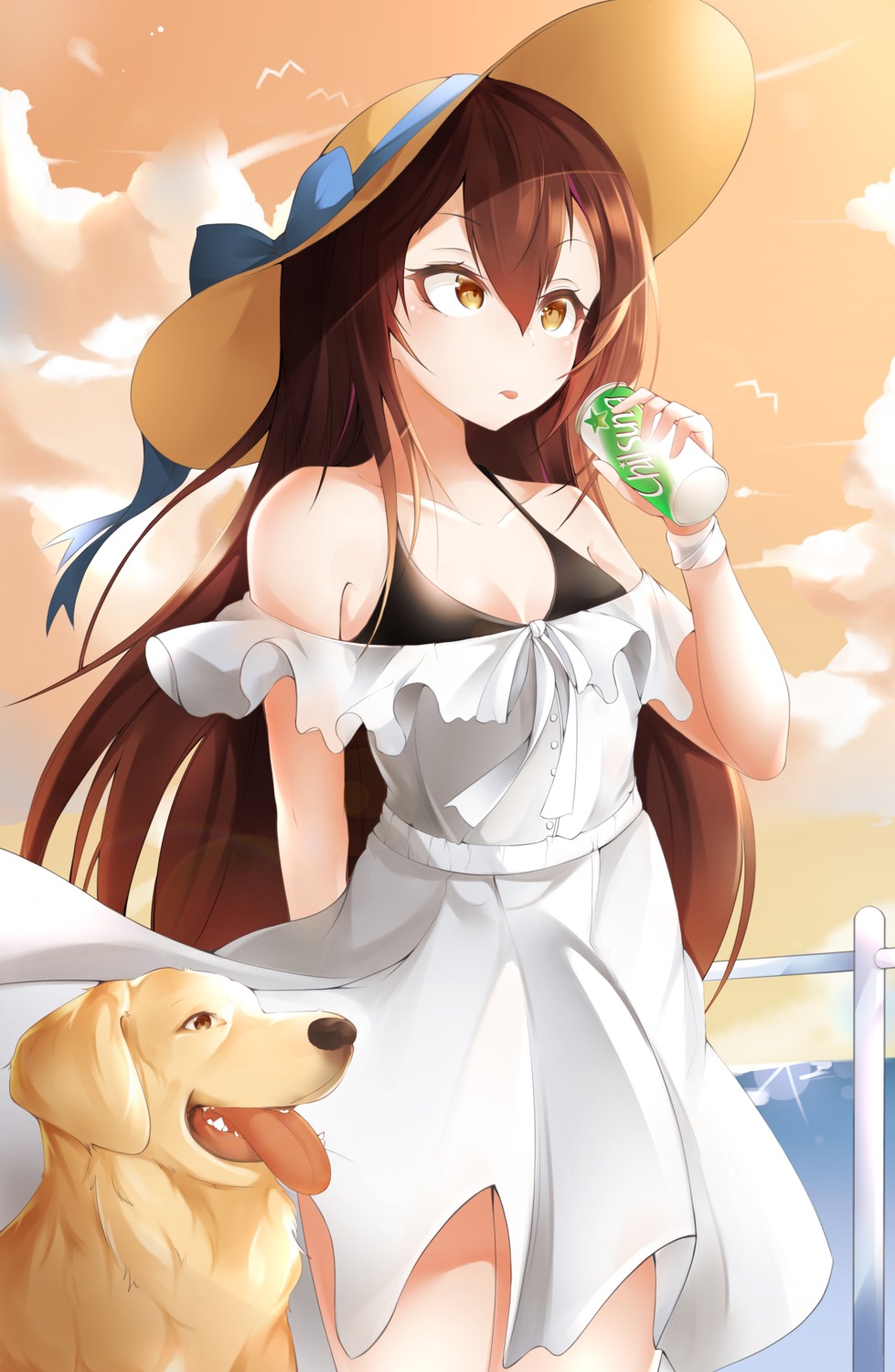 bikini_top, cleavage, dress, girls_frontline, gr_greeze, nz_75_(girls_frontline), summer_dress, swimsuits