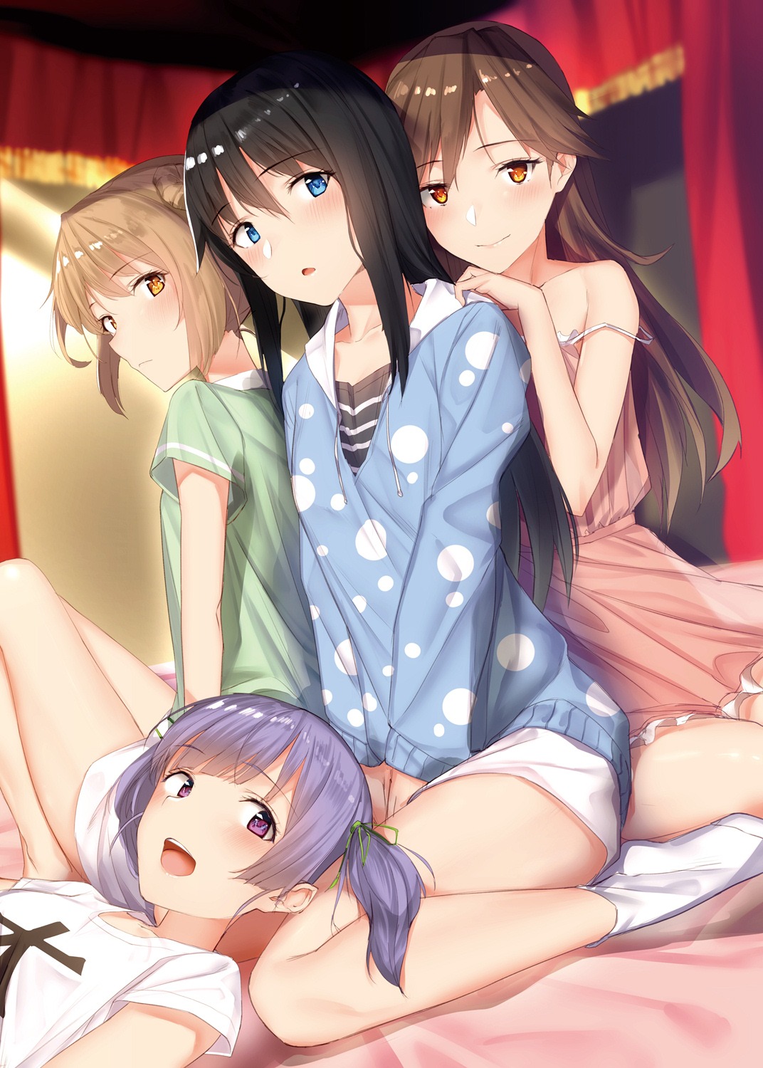 arashio_(kancolle), asashio_(kancolle), kantai_collection, michishio_(kancolle), ooshio_(kancolle), pajama, pallad