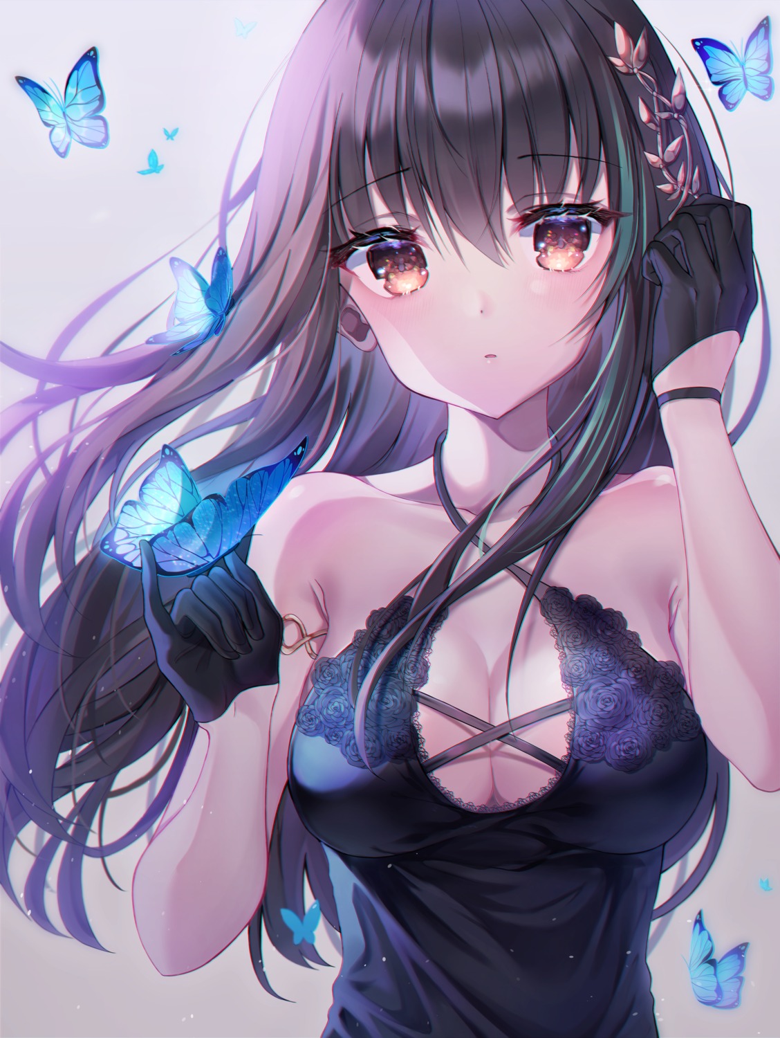 cleavage, clming, girls_frontline, m4a1_(girls_frontline), no_bra