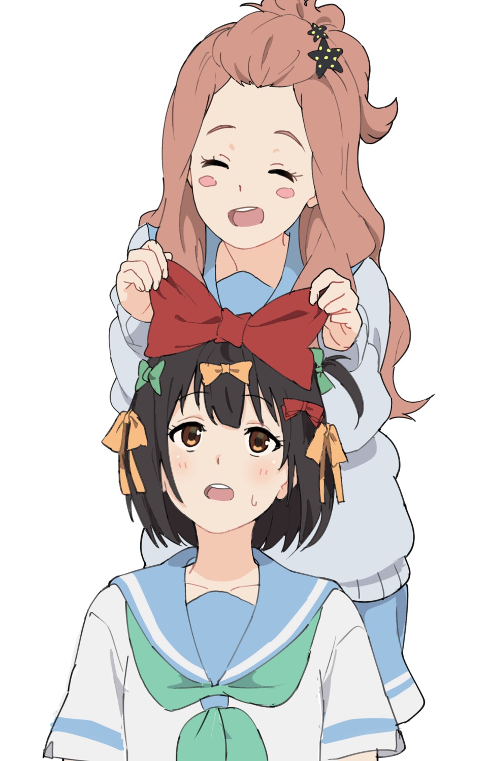 hibike!_euphonium, hisaishi_kanade, kenzaki_ririka, liz_to_aoi_tori, seifuku, sweater