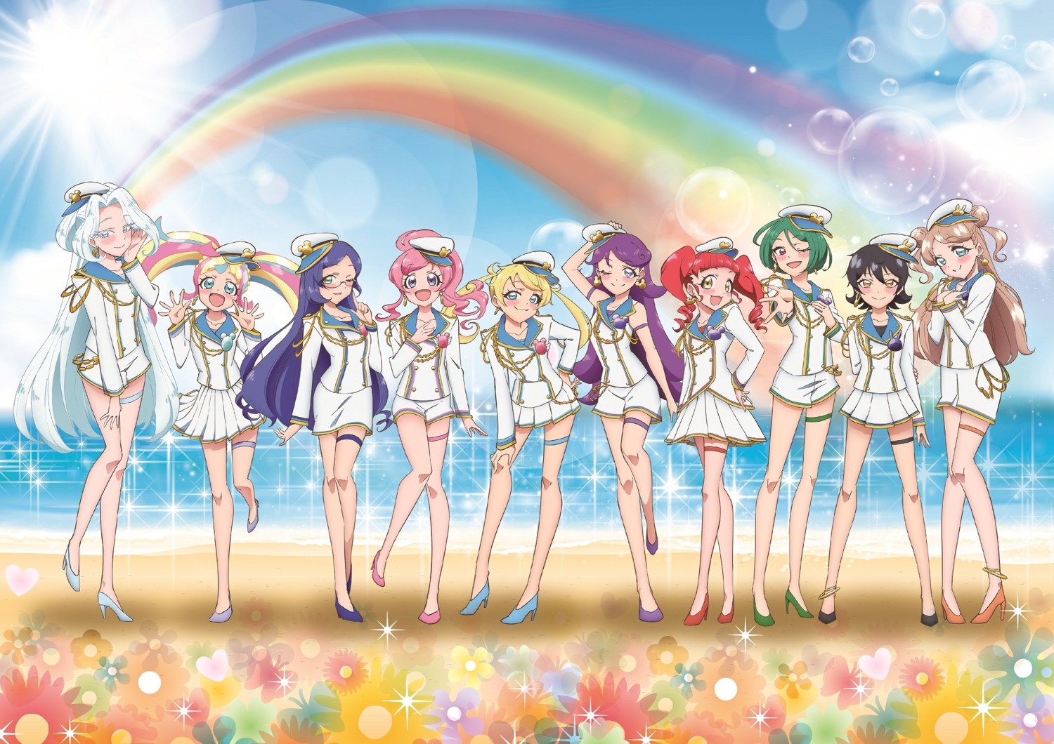 akagi_anna, aoba_rinka, daia, garter, heels, kanamori_maria, kiratto_pri_chan, kurokawa_suzu